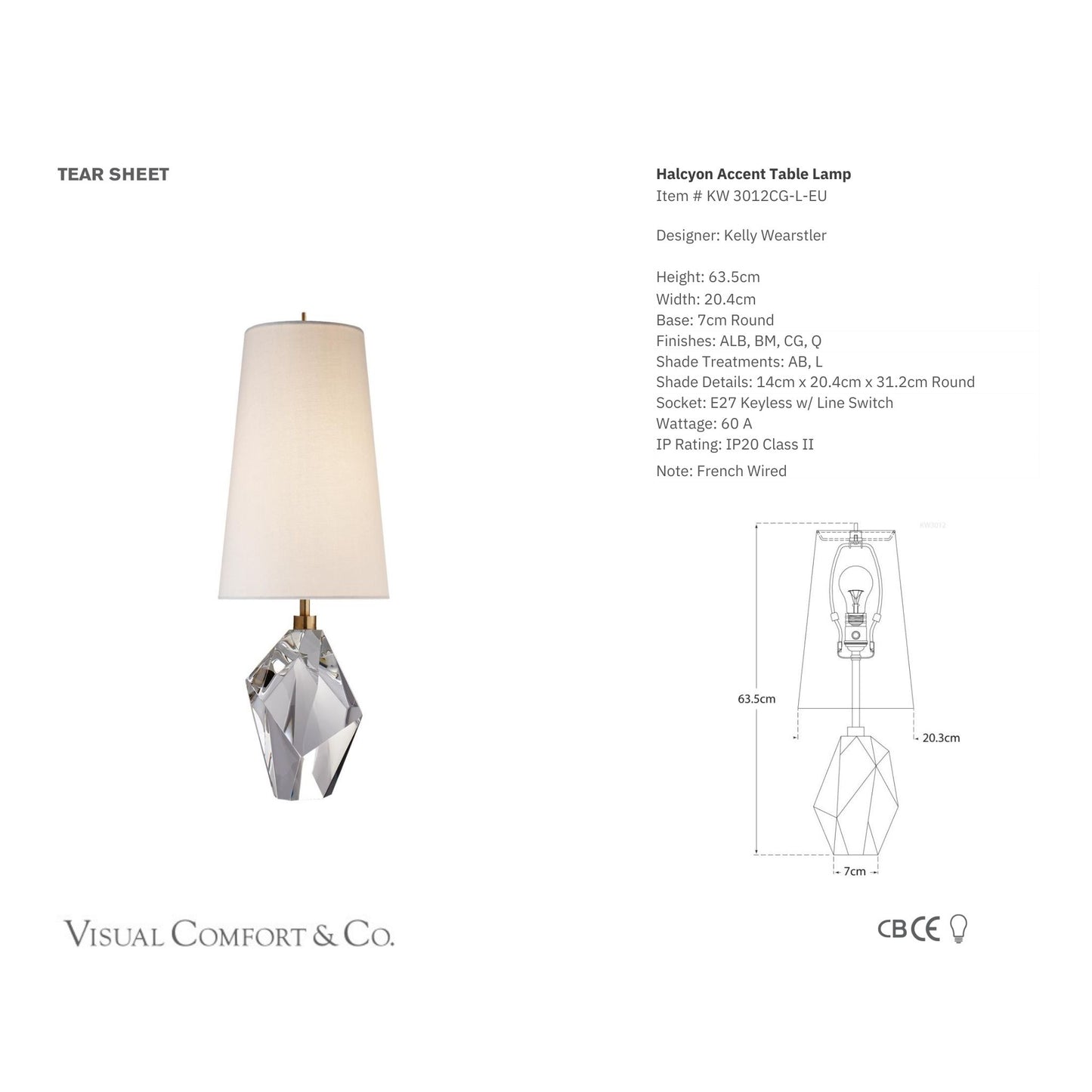 Kelly Wearstler Halcyon Accent Crystal Table Lamp Table Lamp Bloomingdales Lighting