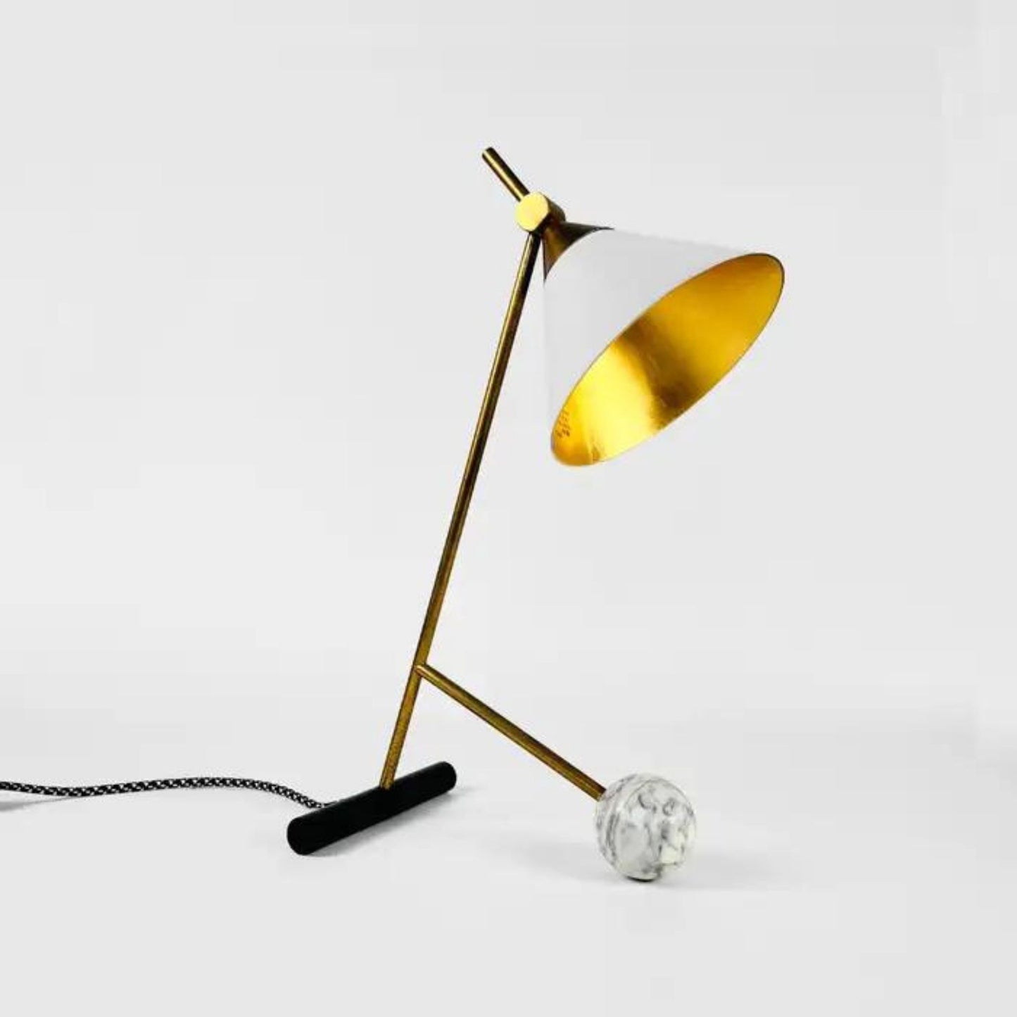 Kelly Wearstler Cleo White Metal Table Lamp - Brass Table Lamp Bloomingdales Lighting