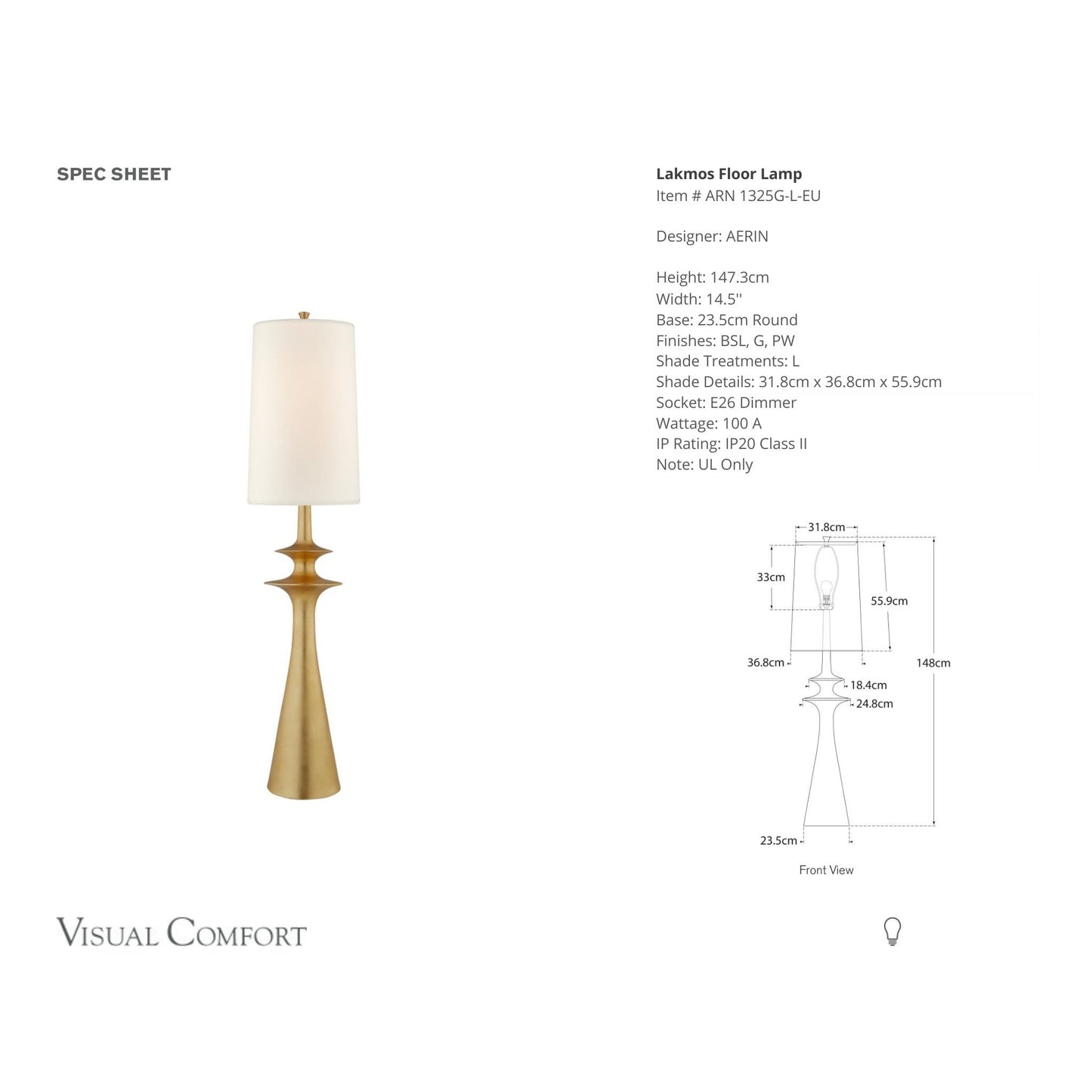 AERIN Lakmos Floor Lamp - Gild Floor Lamp Bloomingdales Lighting