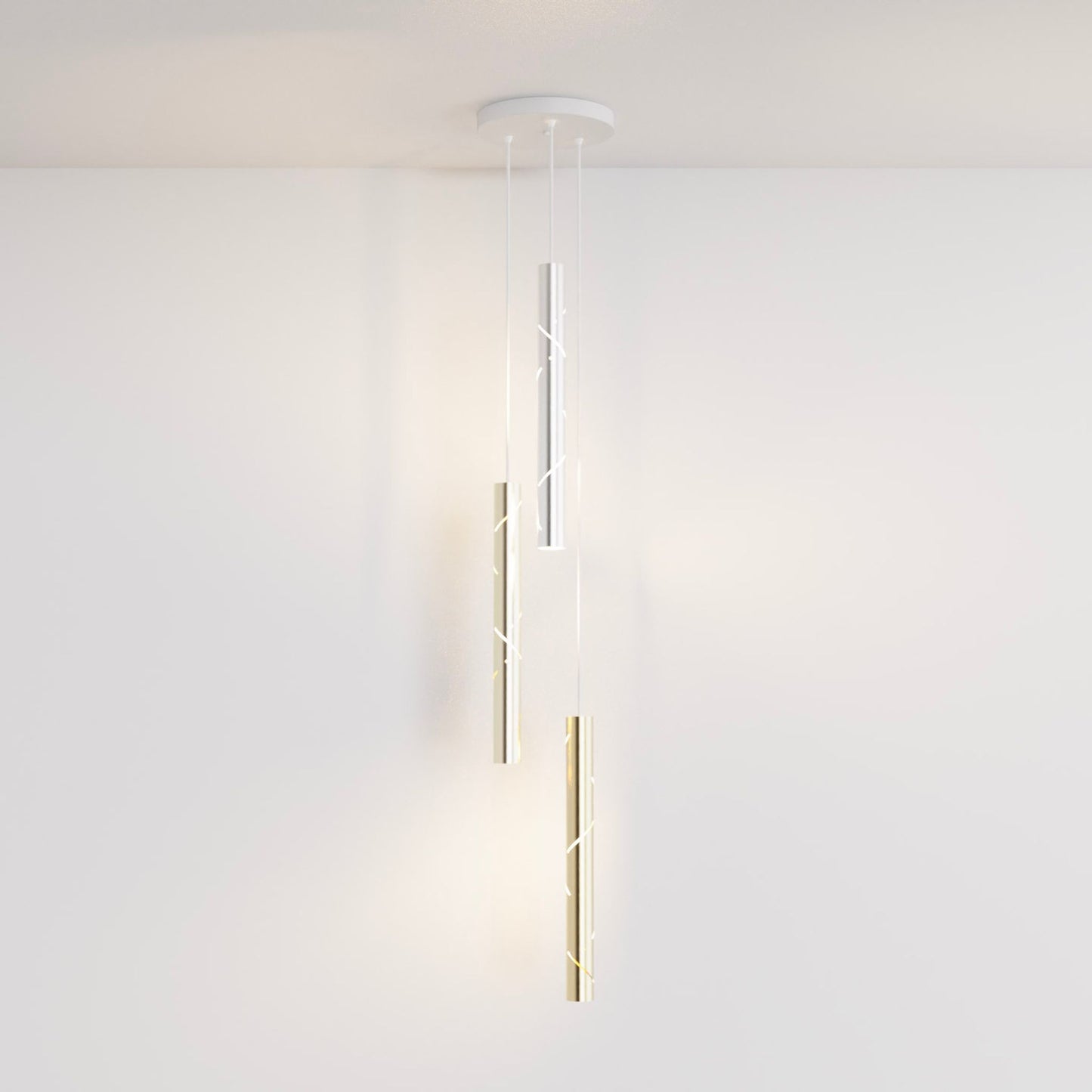 Black Rain 5-Drop Pendant Light Pendant Light ILANEL Brushed Gold Three Drop