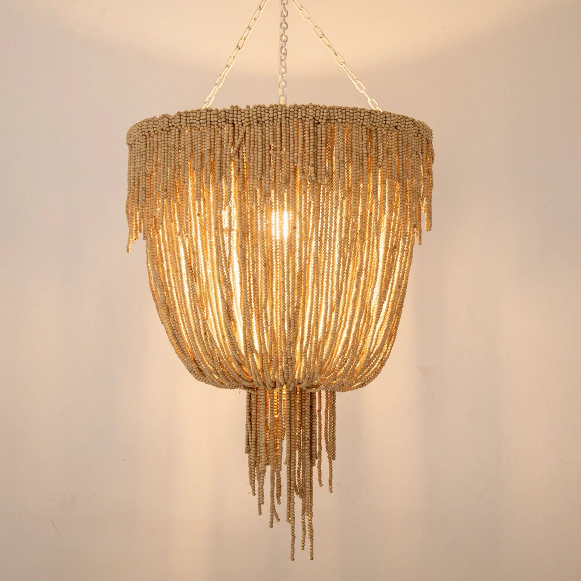 Kofi Coconut Bead Pendant Light Pendant Light Bisque Interiors