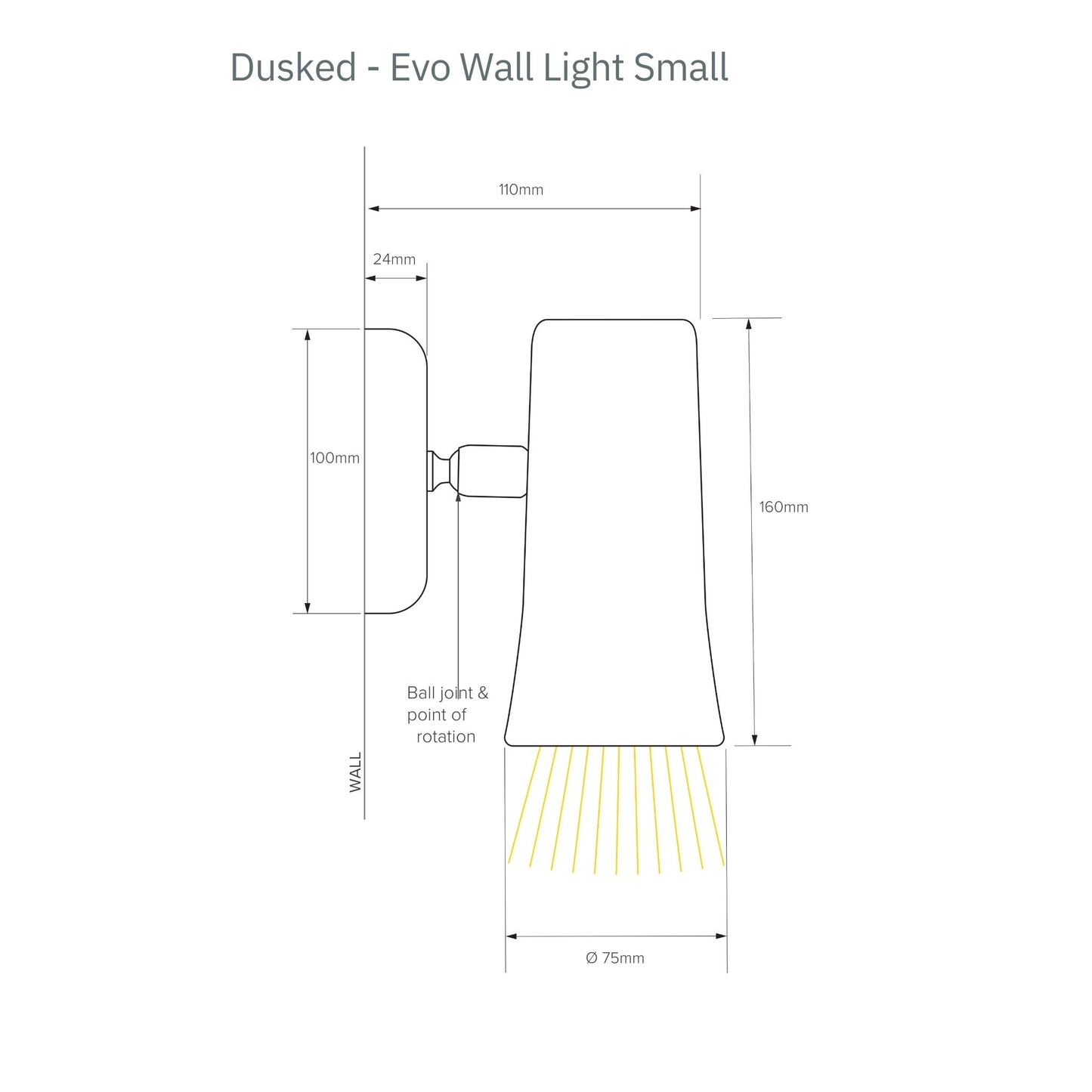Dusked Evo Small Ceramic Wall Sconce Wall Light Studio Enti