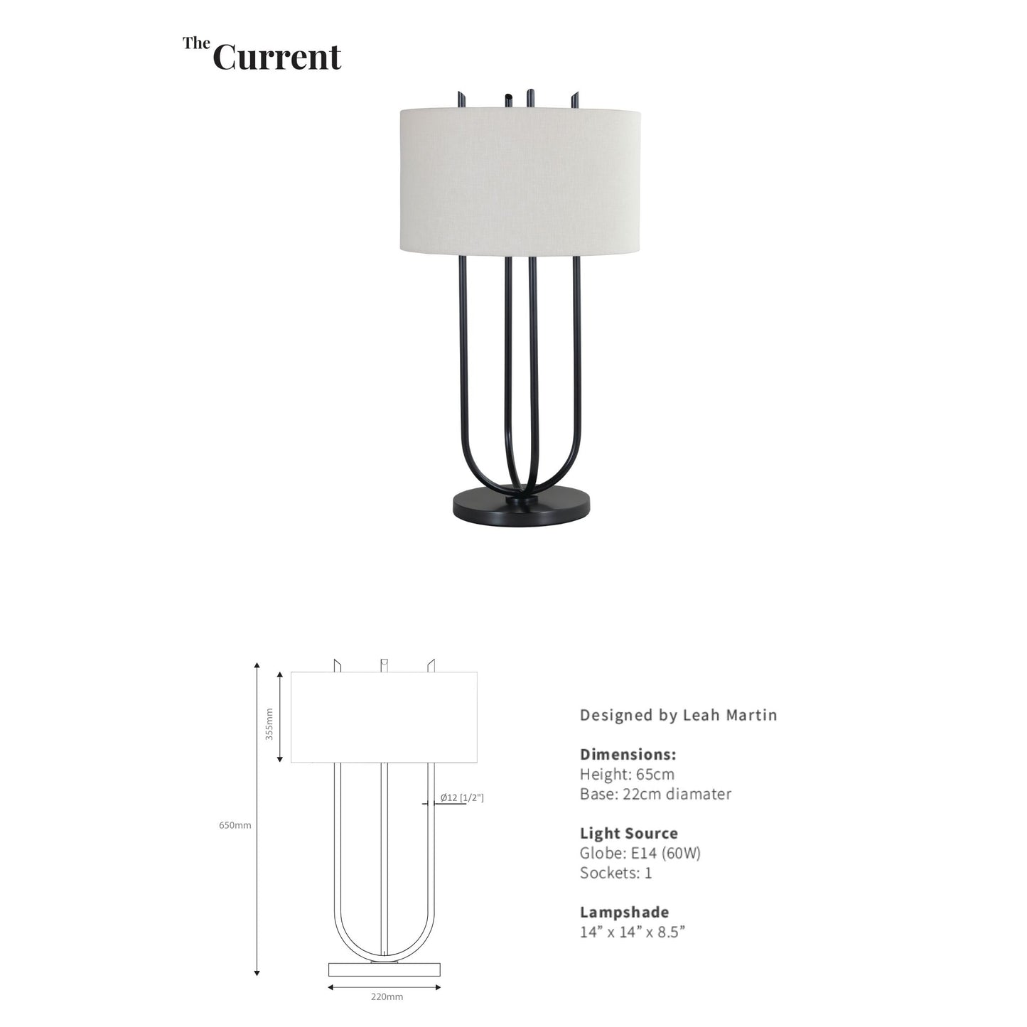 Leah Martin Sarai Linen Table Lamp - Bronze Table Lamp Bloomingdales Lighting