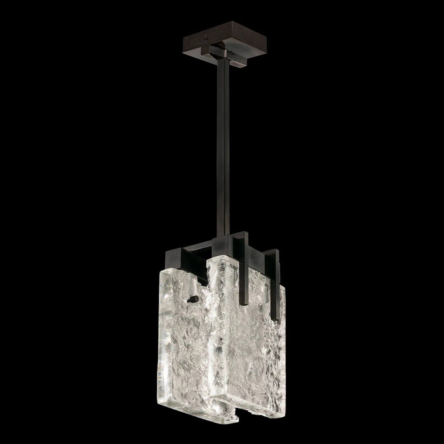 Fine Art HC Lighting Terra 7.75" Rectangular Glass Pendant Light Pendant Light Bloomingdales Lighting Black