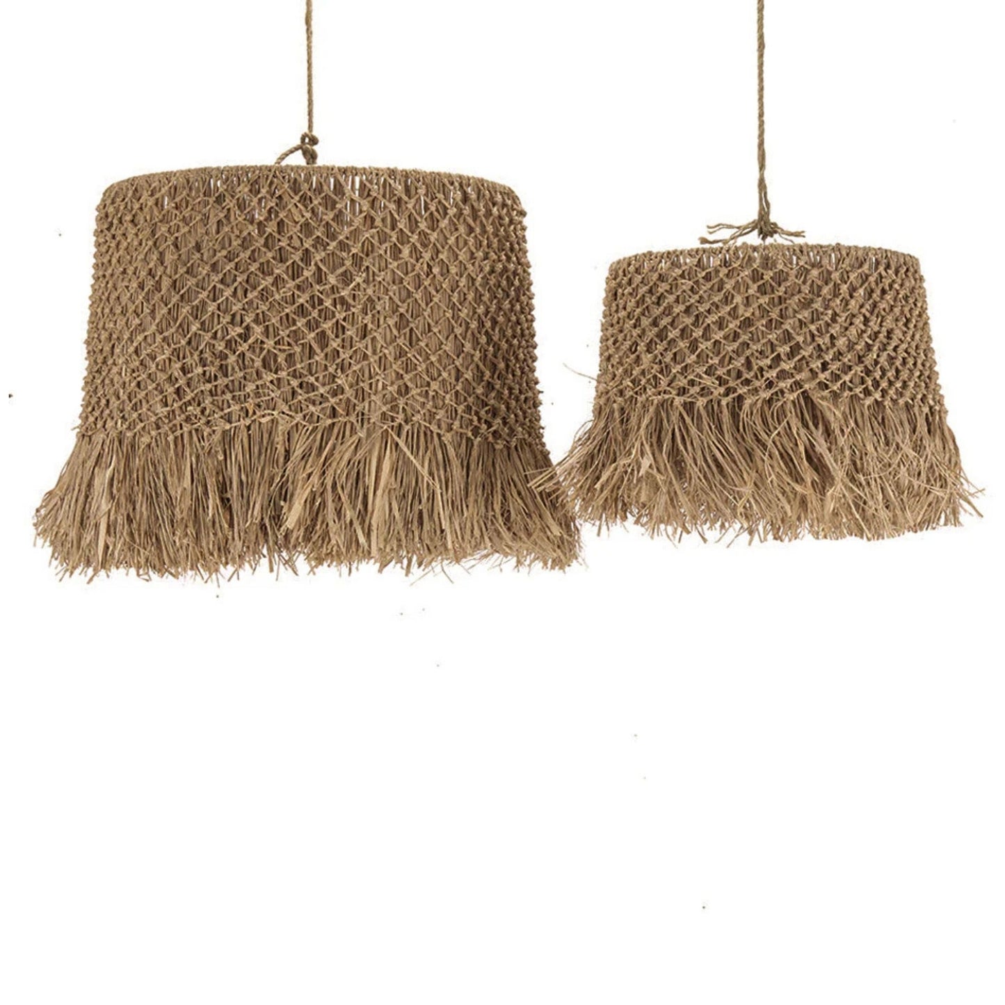 Laisa Natural Rafia Pendant Light Pendant Light Bisque Interiors Small