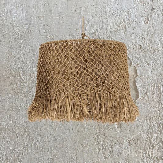 Laisa Natural Rafia Pendant Light Pendant Light Bisque Interiors Large