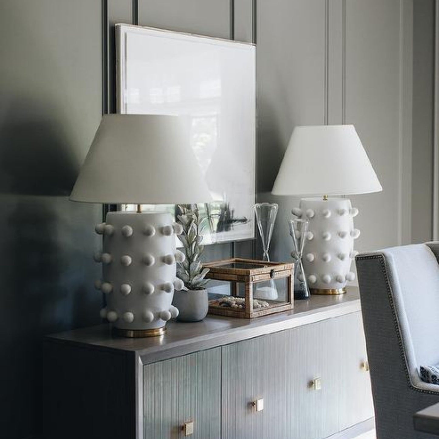 Kelly Wearstler Linden Sculpted Medium Table Lamp - White Table Lamp Bloomingdales Lighting