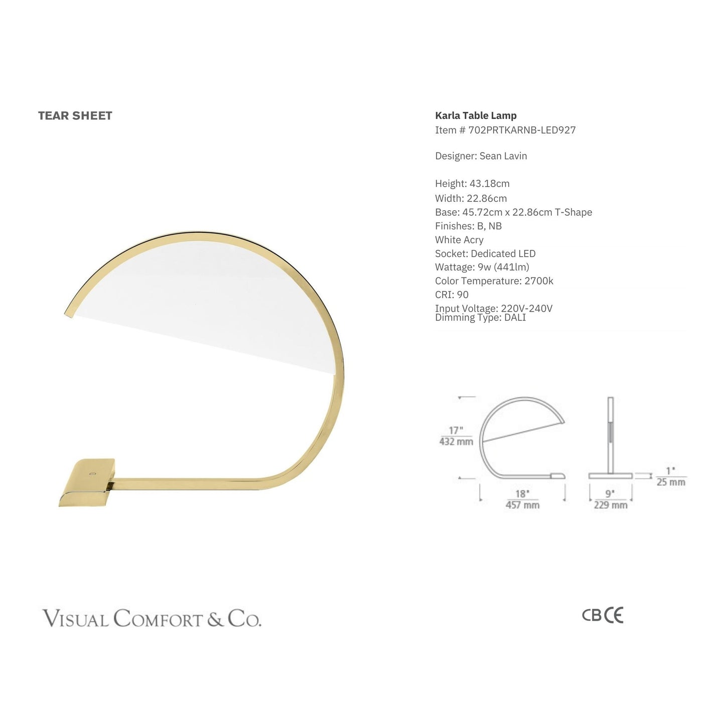 Sean Lavin Karla Arced Table Lamp - Brass Table Lamp Bloomingdales Lighting