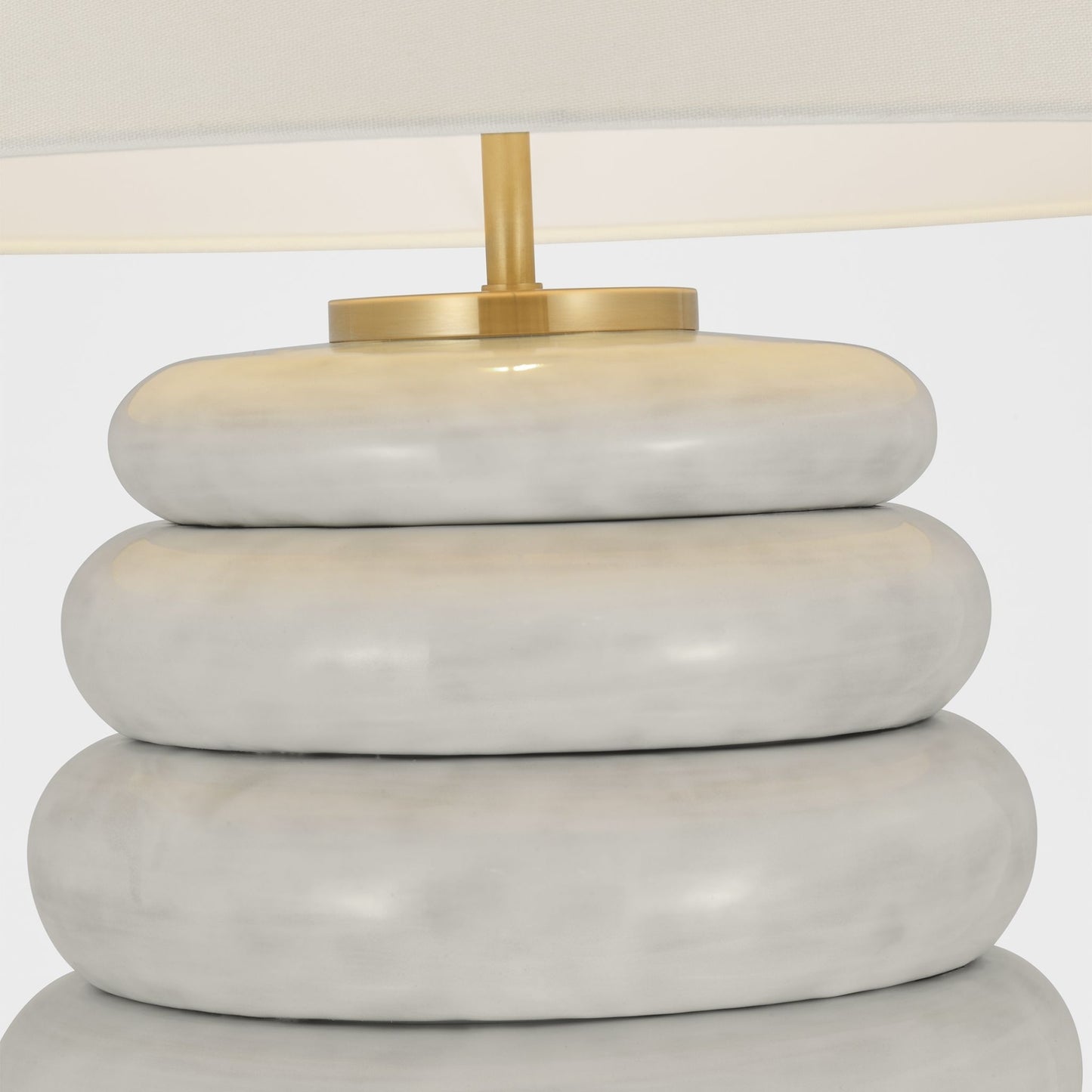 Kelly Wearstler Phoebe Stacked Linen Table Lamp - Antique White Table Lamp Bloomingdales Lighting