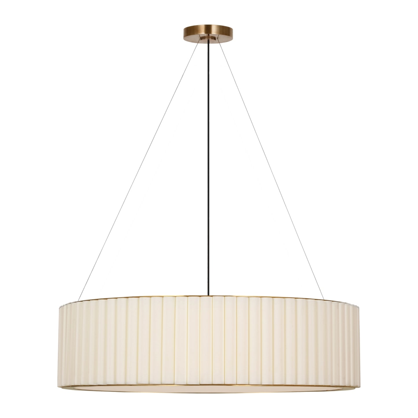 Ian K. Fowler Palati Large Linen Hanging Shade Chandelier Bloomingdales Lighting Brass Extra Large