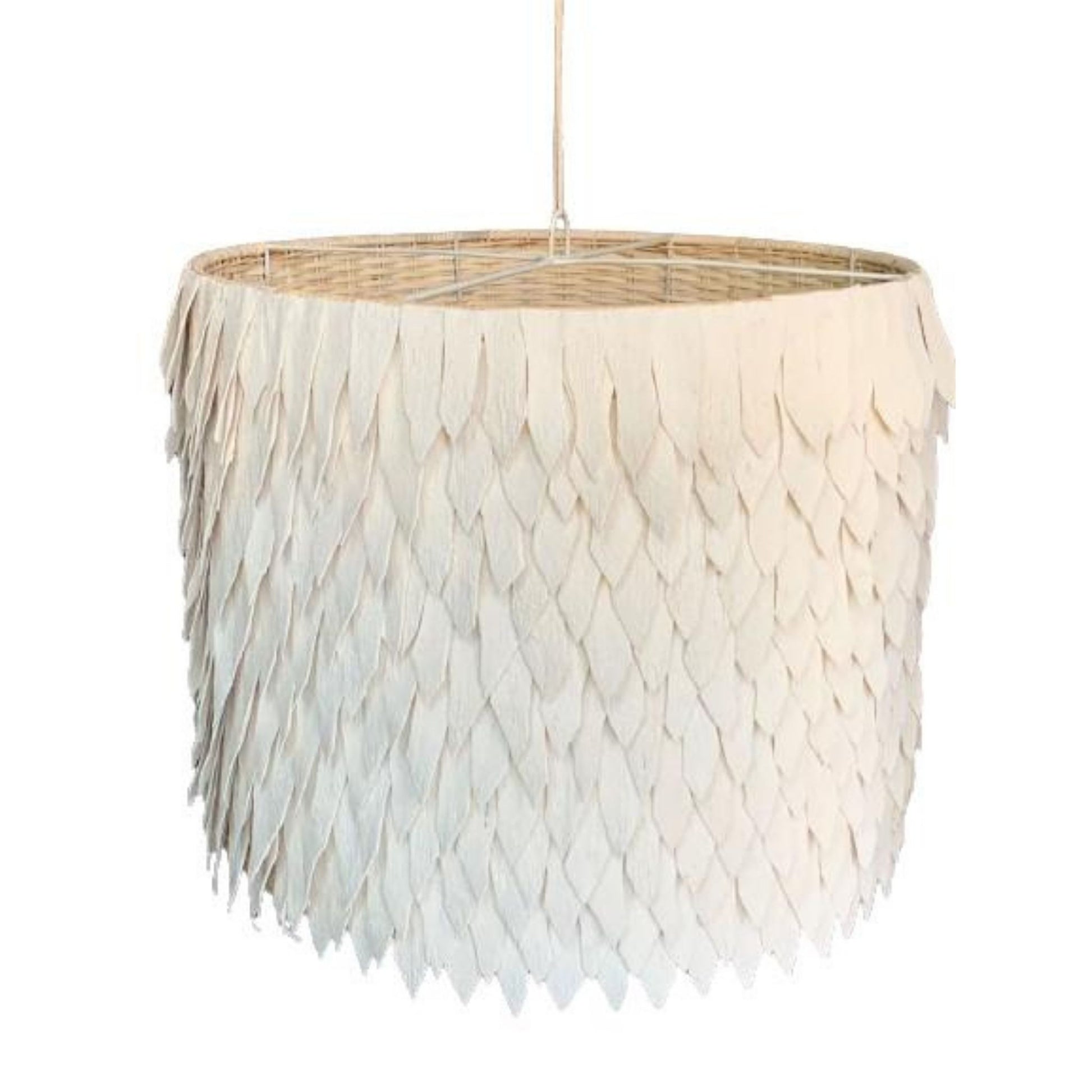 Nsombe Cotton Drum Kris Pendant Light Pendant Light Bisque Interiors Large