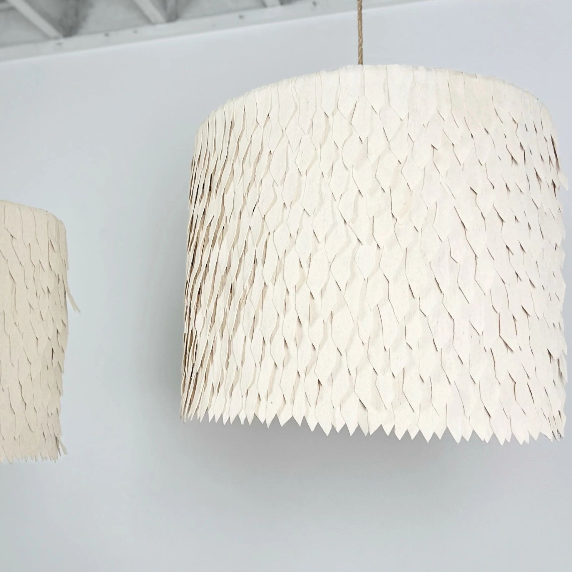 Nsombe Cotton Drum Kris Pendant Light Pendant Light Bisque Interiors