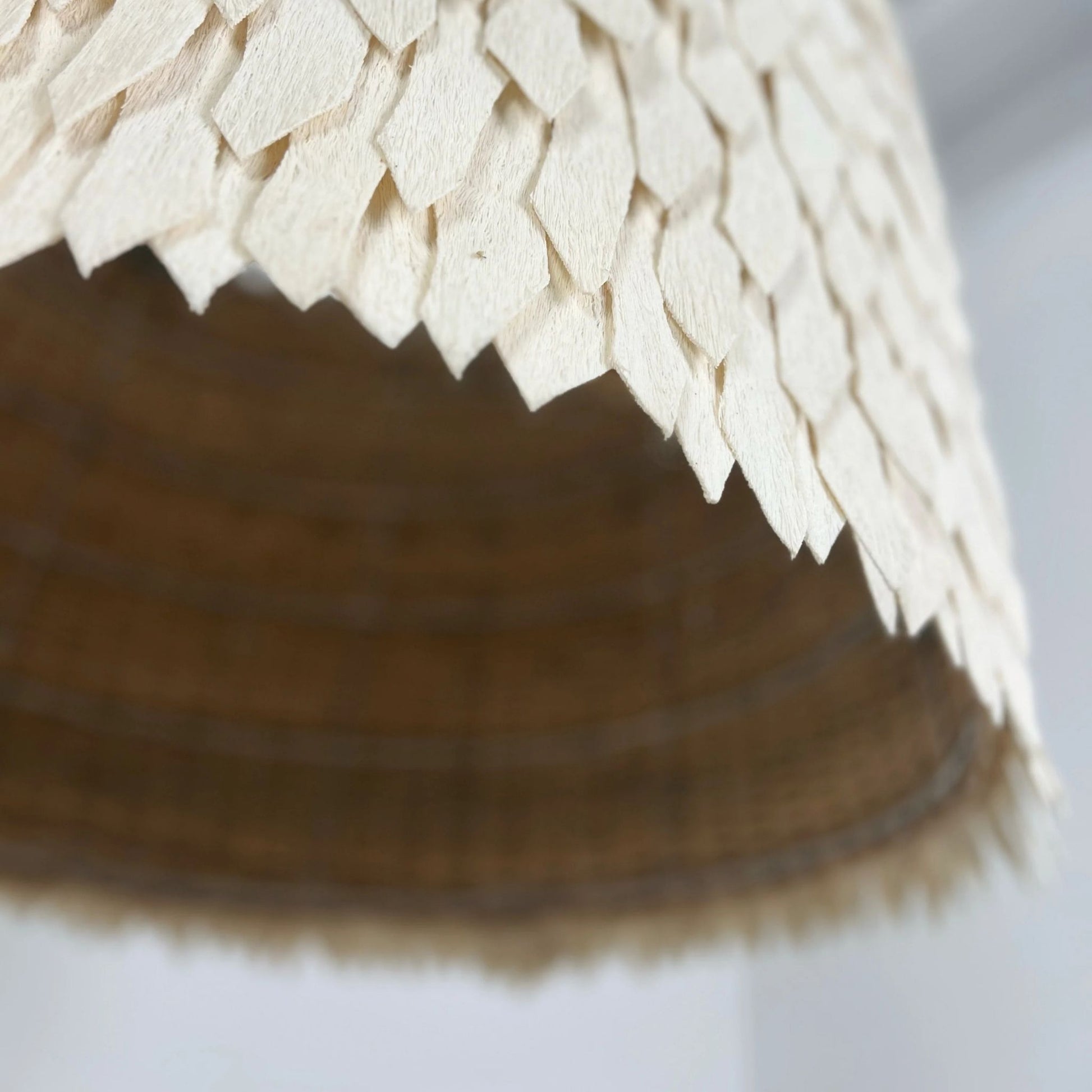 Nsombe Cotton Drum Kris Pendant Light Pendant Light Bisque Interiors