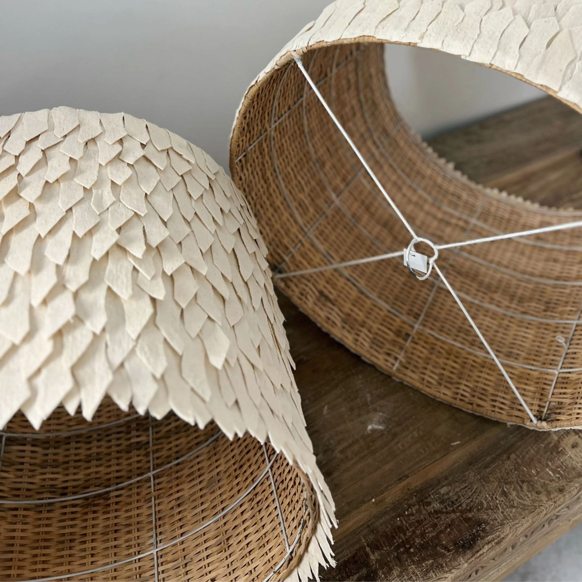 Nsombe Cotton Drum Kris Pendant Light Pendant Light Bisque Interiors