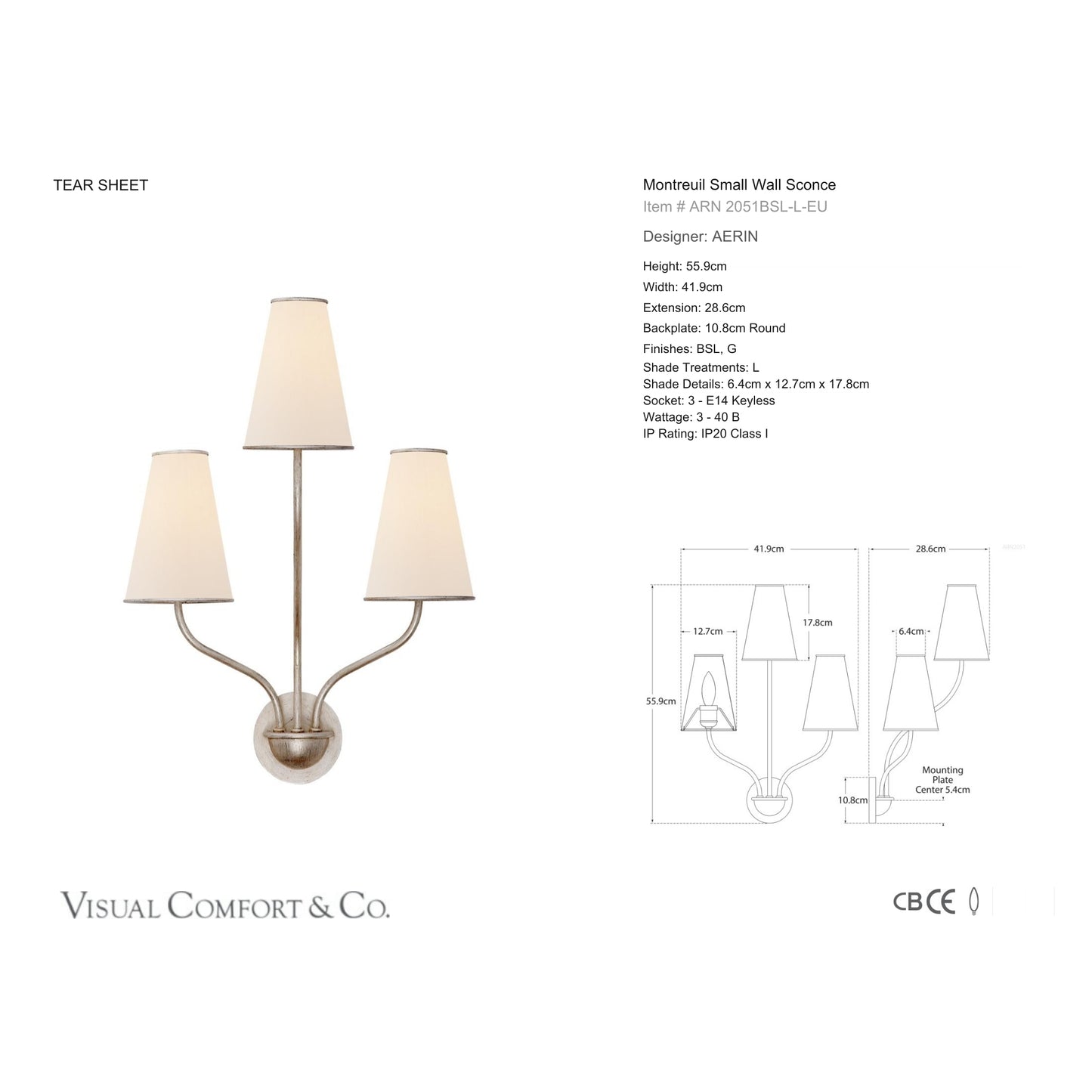 AERIN Montreuil Small Linen Wall Sconce - Gild Wall Light Bloomingdales Lighting