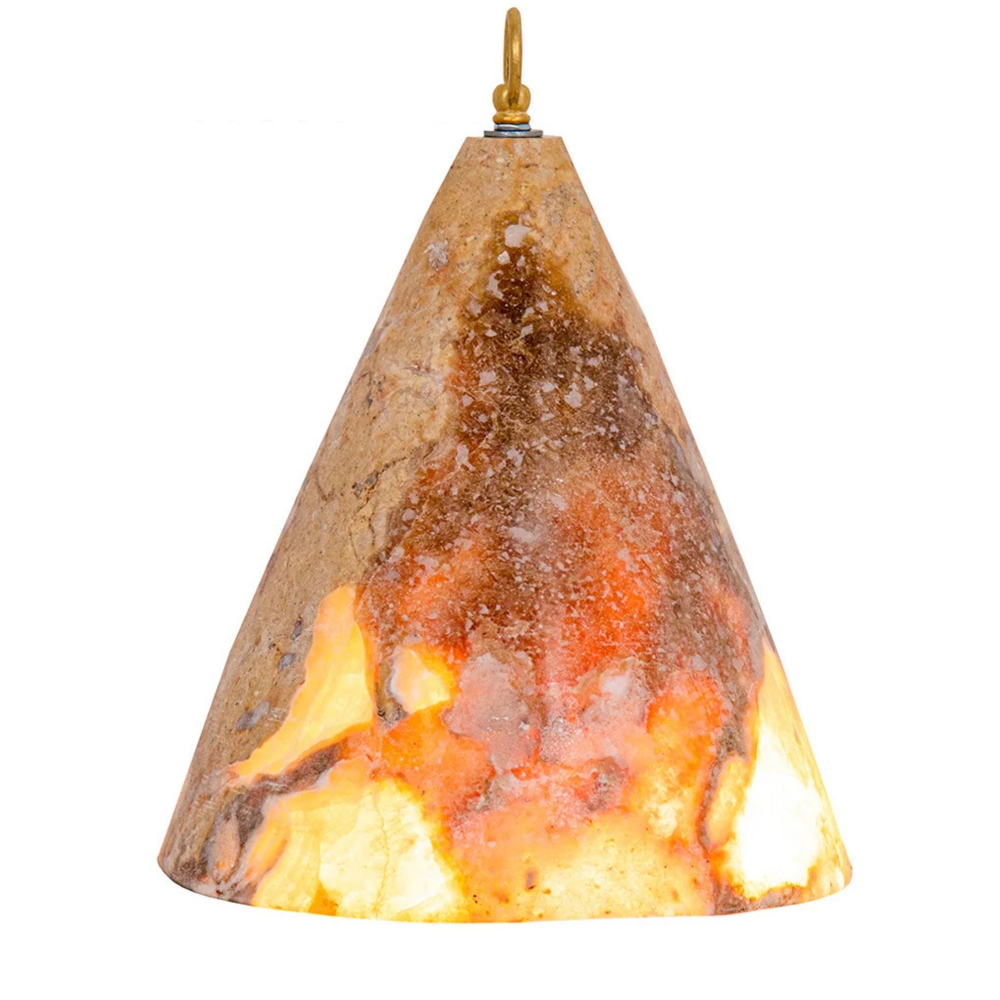 Santan Polished Onyx Cone Pendant Light Pendant Light Bisque Interiors