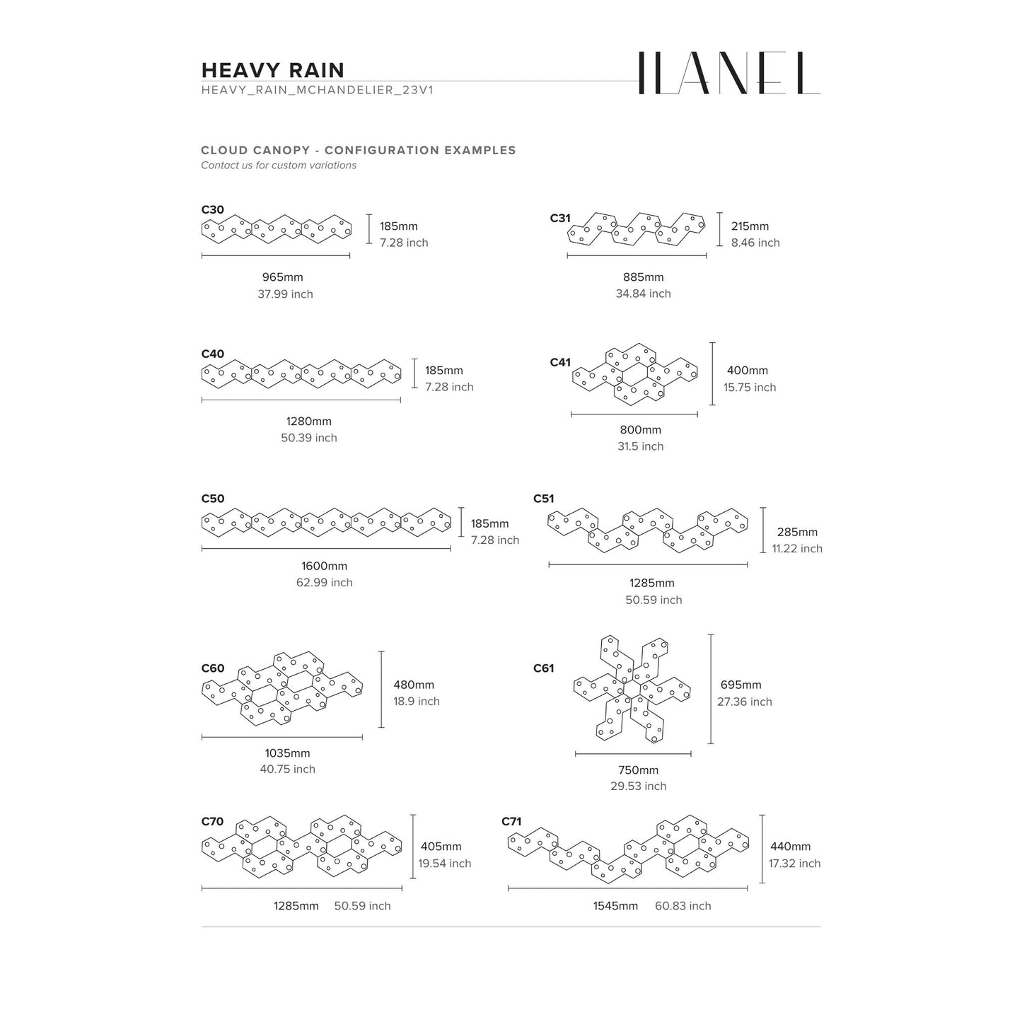 Heavy Rain Multi Drop Pendant Light Pendant Light ILANEL