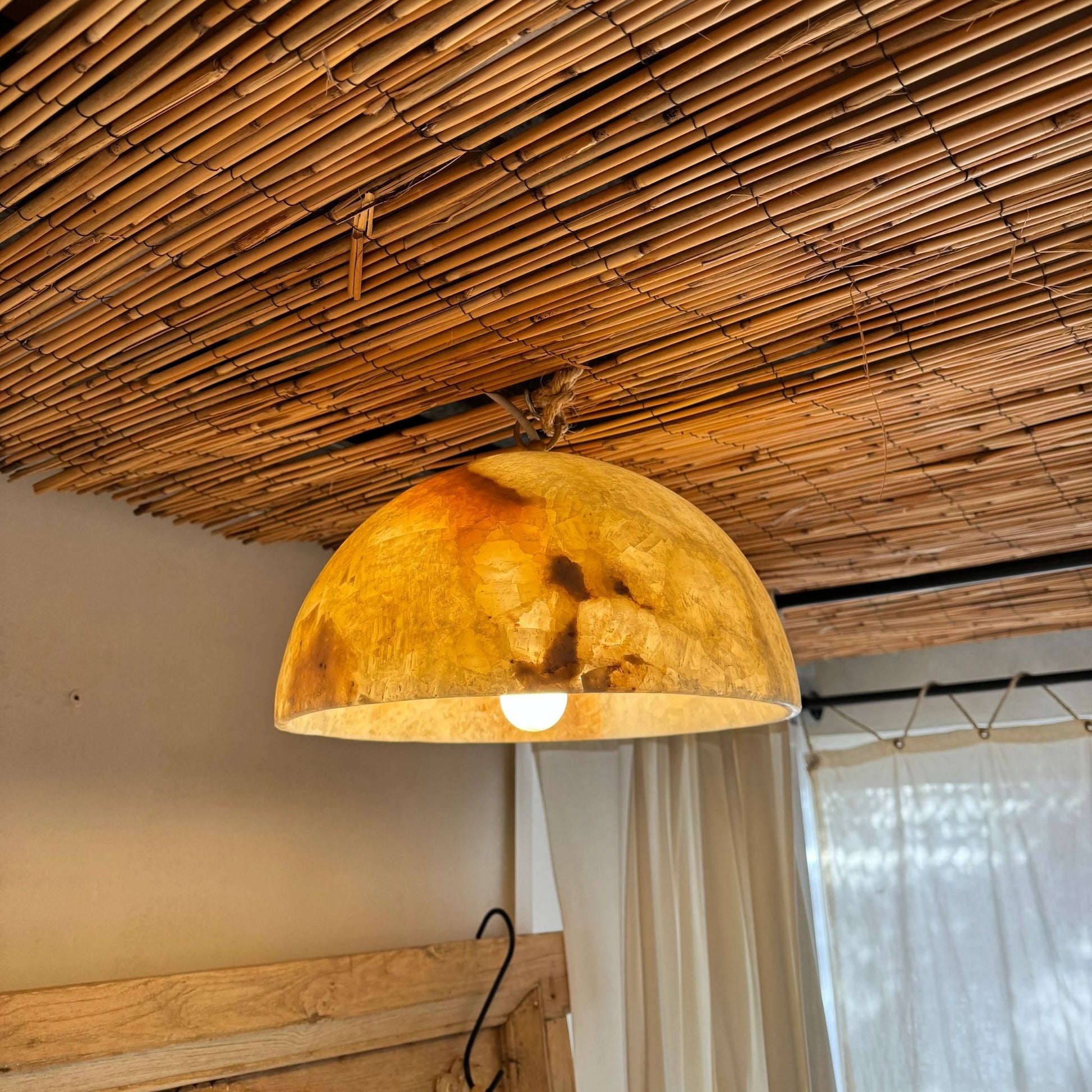 Shumba Onyx Polished Pendant Light Pendant Light Bisque Interiors