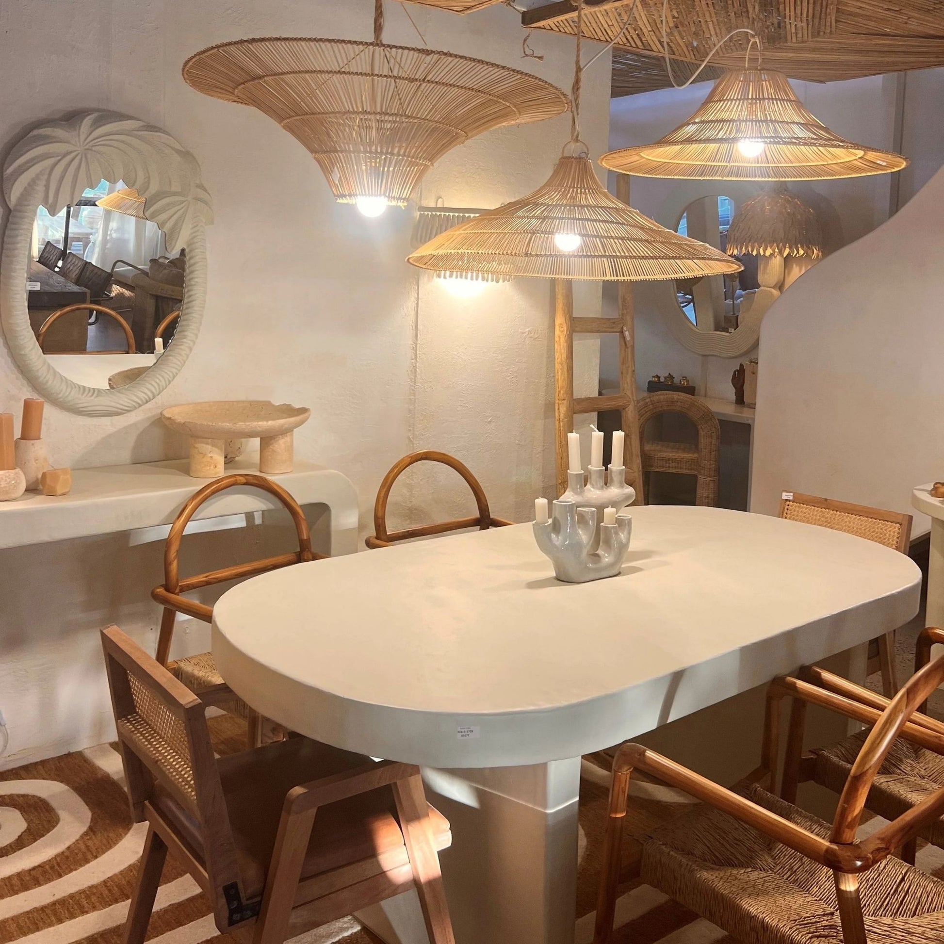 Tano Rattan Pendant Light Pendant Light Bisque Interiors