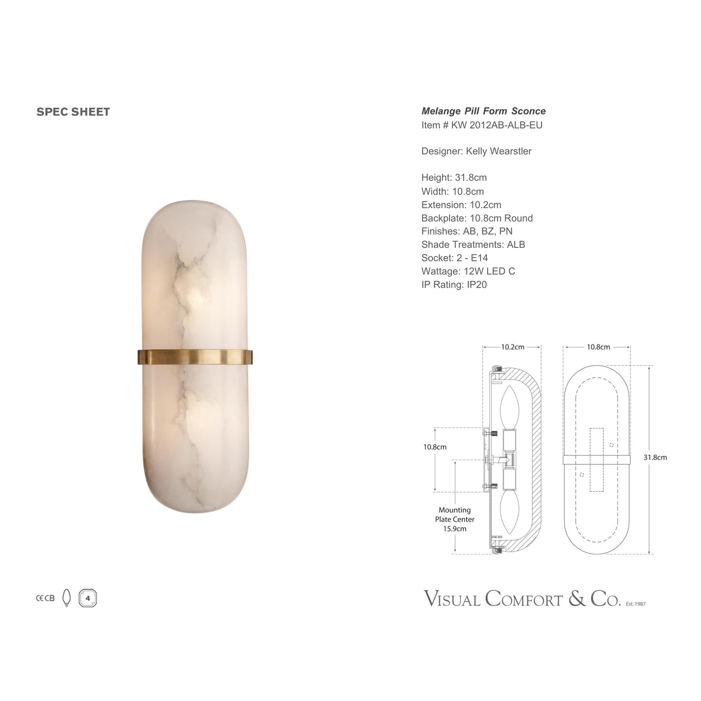 Kelly Wearstler Melange Alabaster Pill Form Wall Sconce Wall Light Bloomingdales Lighting