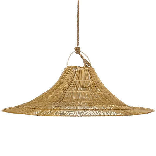 Yao Rattan Pendant Light Pendant Light Bisque Interiors