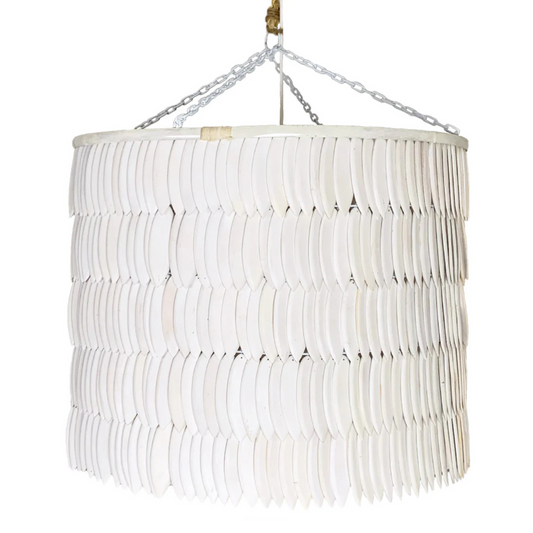 Juma Wooden Cuttlefish Pendant Light Pendant Light Bisque Interiors Large