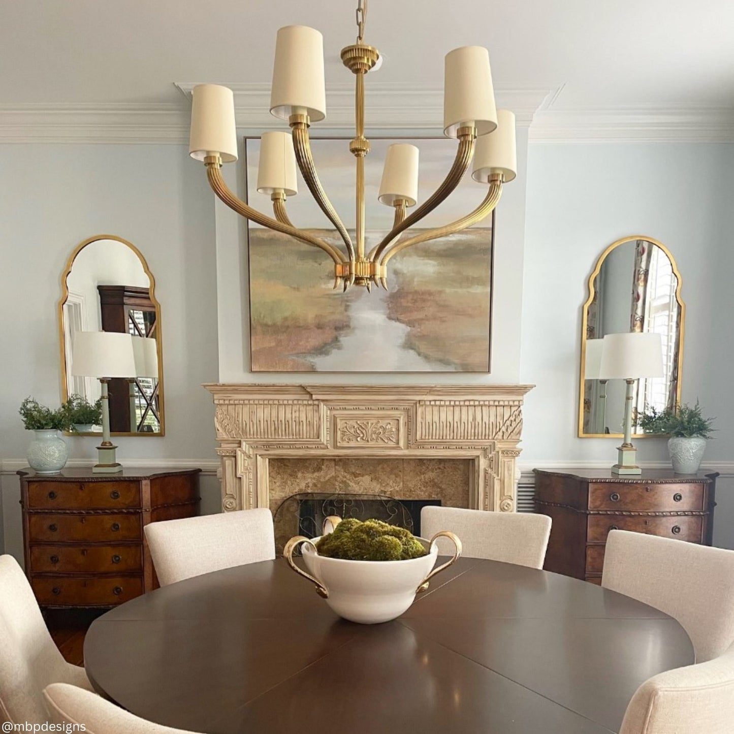 E. F. Chapman Ruhlmann Large Natural Paper Chandelier - Brass Pendant Light Bloomingdales Lighting