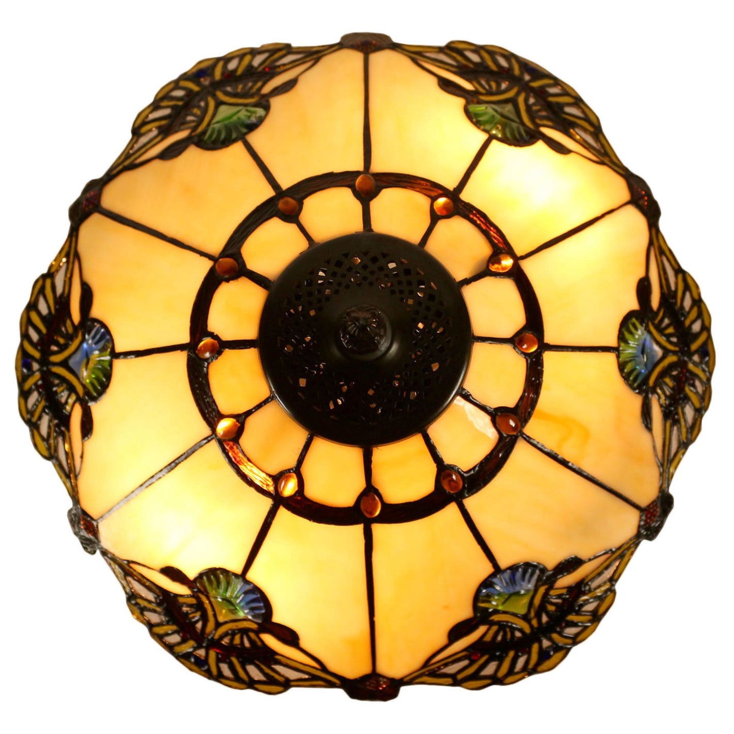 Benita Beige Stained Glass Table Lamp Table Lamp G&G Bros