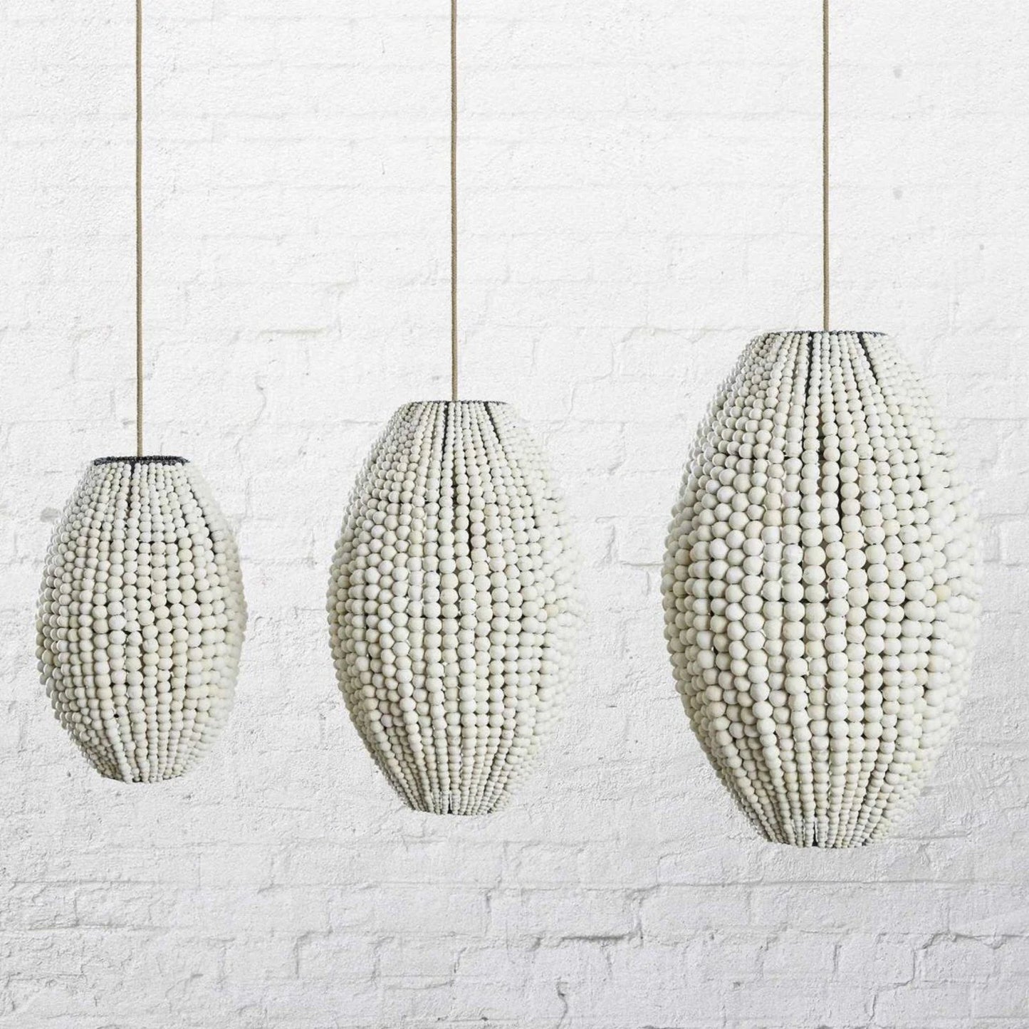 Barrel Handmade Clay Beaded Pendant Light Pendant Light Klaylife Gunmetal Medium