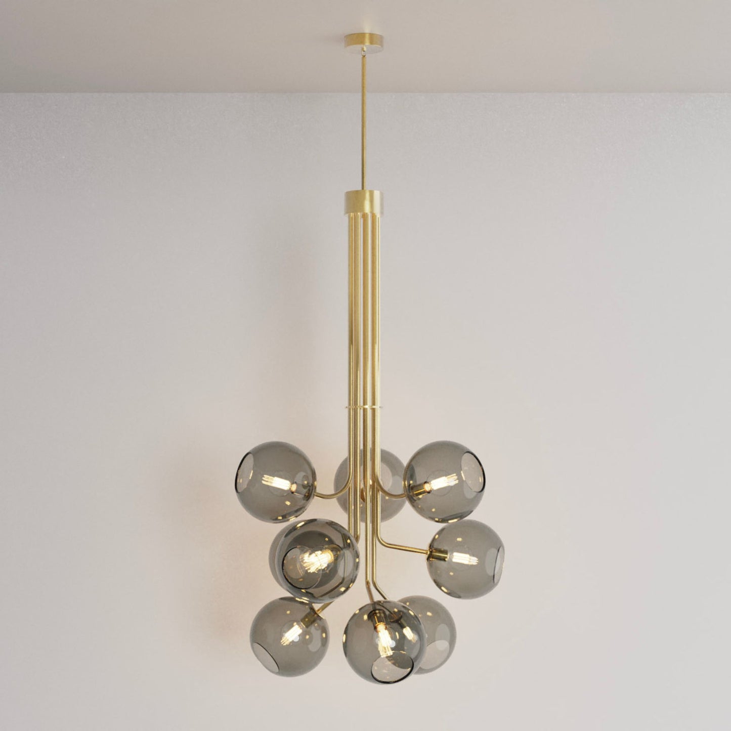 Tree of Light Nine Branch Chandelier Chandelier ILANEL Aged Brass
