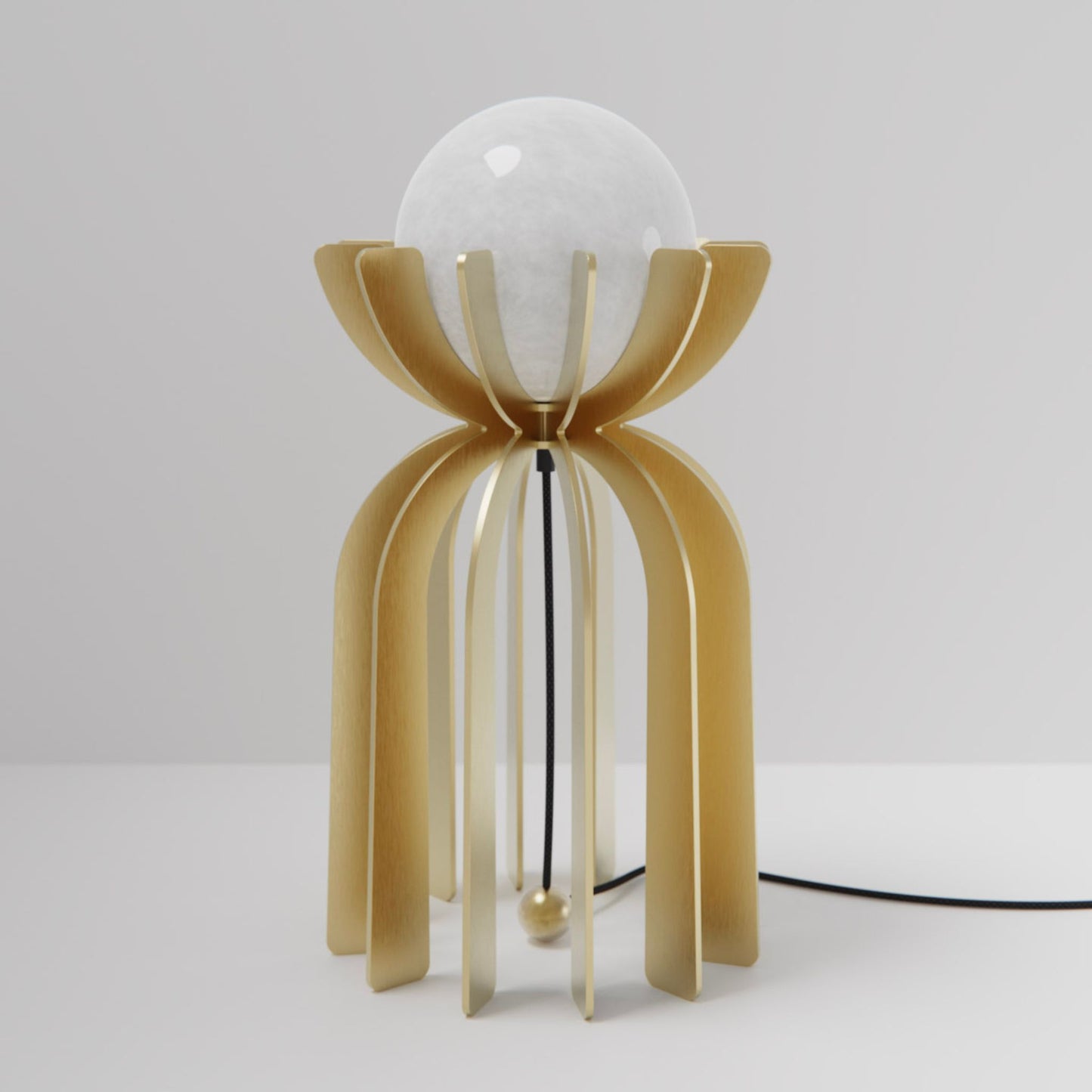 Stella Tower Table Lamp Table Lamp ILANEL Brushed Gold Flower