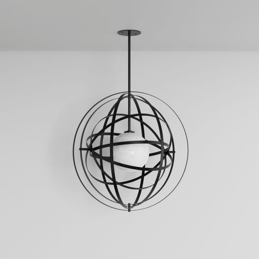 Atlas Hand Blown Glass Pendant Light Pendant Light ILANEL Matte Black 60 cm