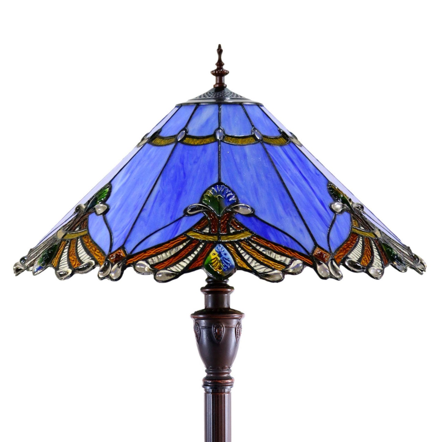 Benita Periwinkle Stained Glass Floor Lamp Floor Lamp G&G Bros