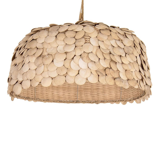 Senna Large Coconut Dome Disc Pendant Light Pendant Light Bisque Interiors