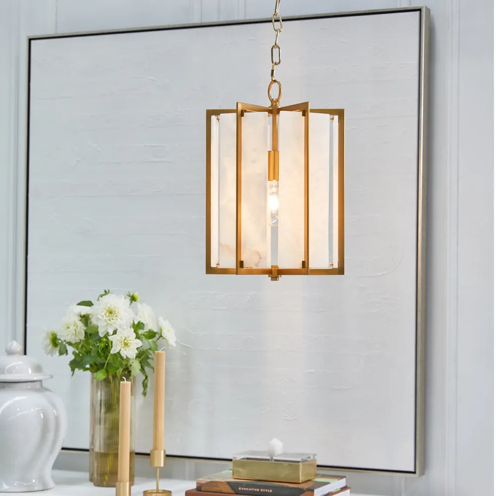 Palermo Brass Alabaster Pendant Light Pendant Light Cafe Lighting