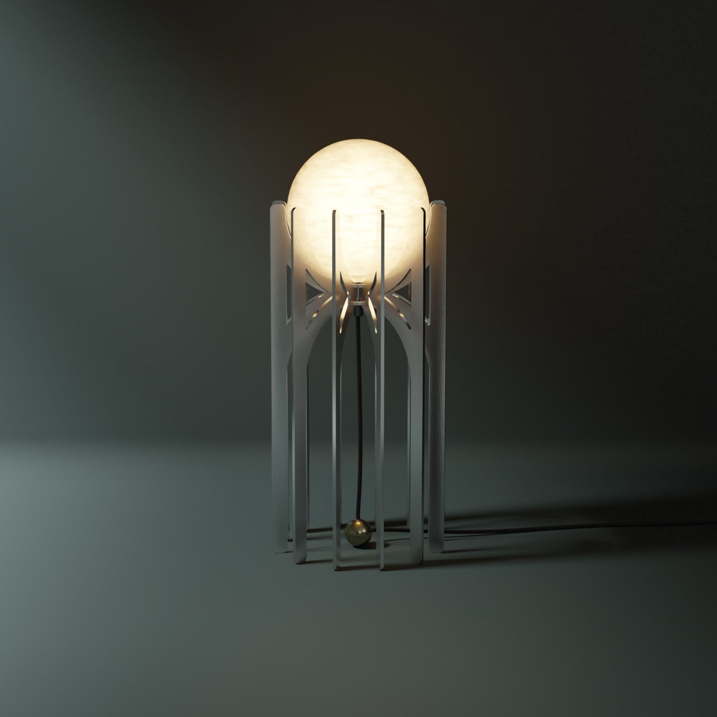 Stella Tower Table Lamp Table Lamp ILANEL Brushed Silver Tower