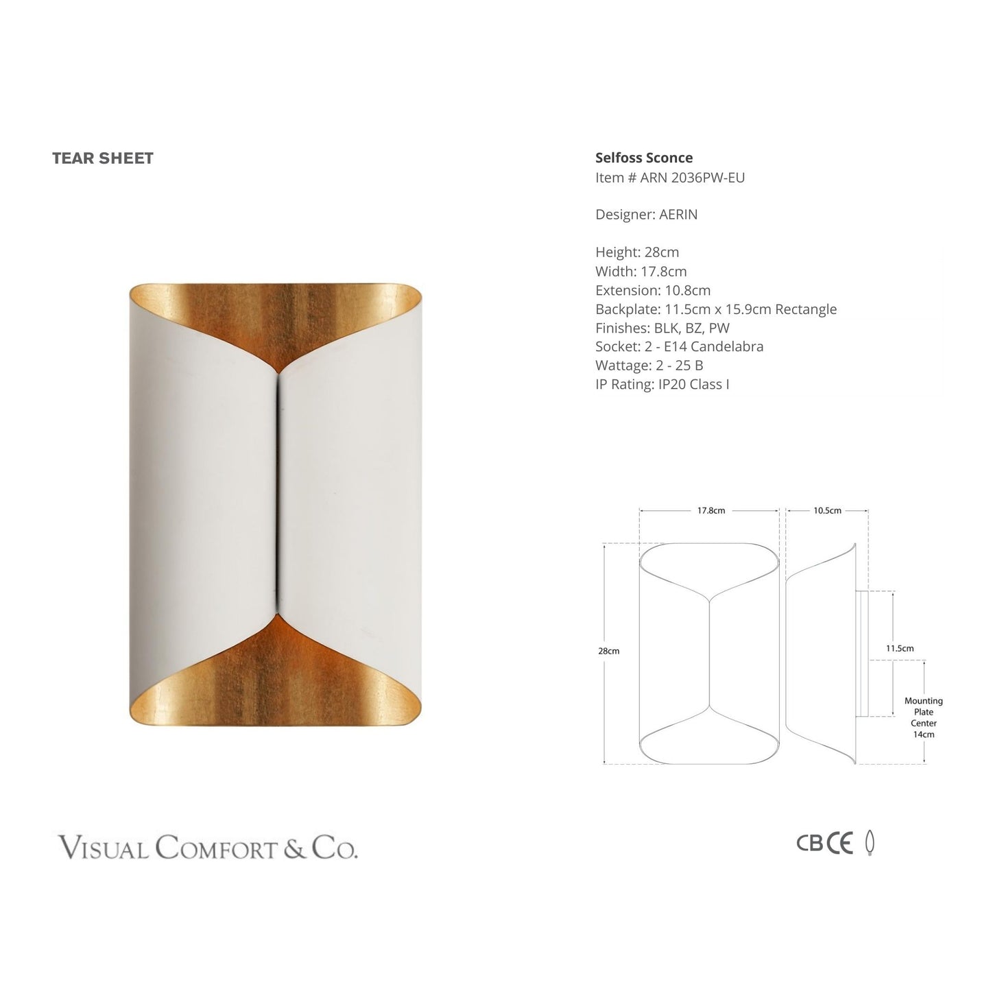 AERIN Selfoss Sculptural Wall Sconce - Plaster White Wall Light Bloomingdales Lighting