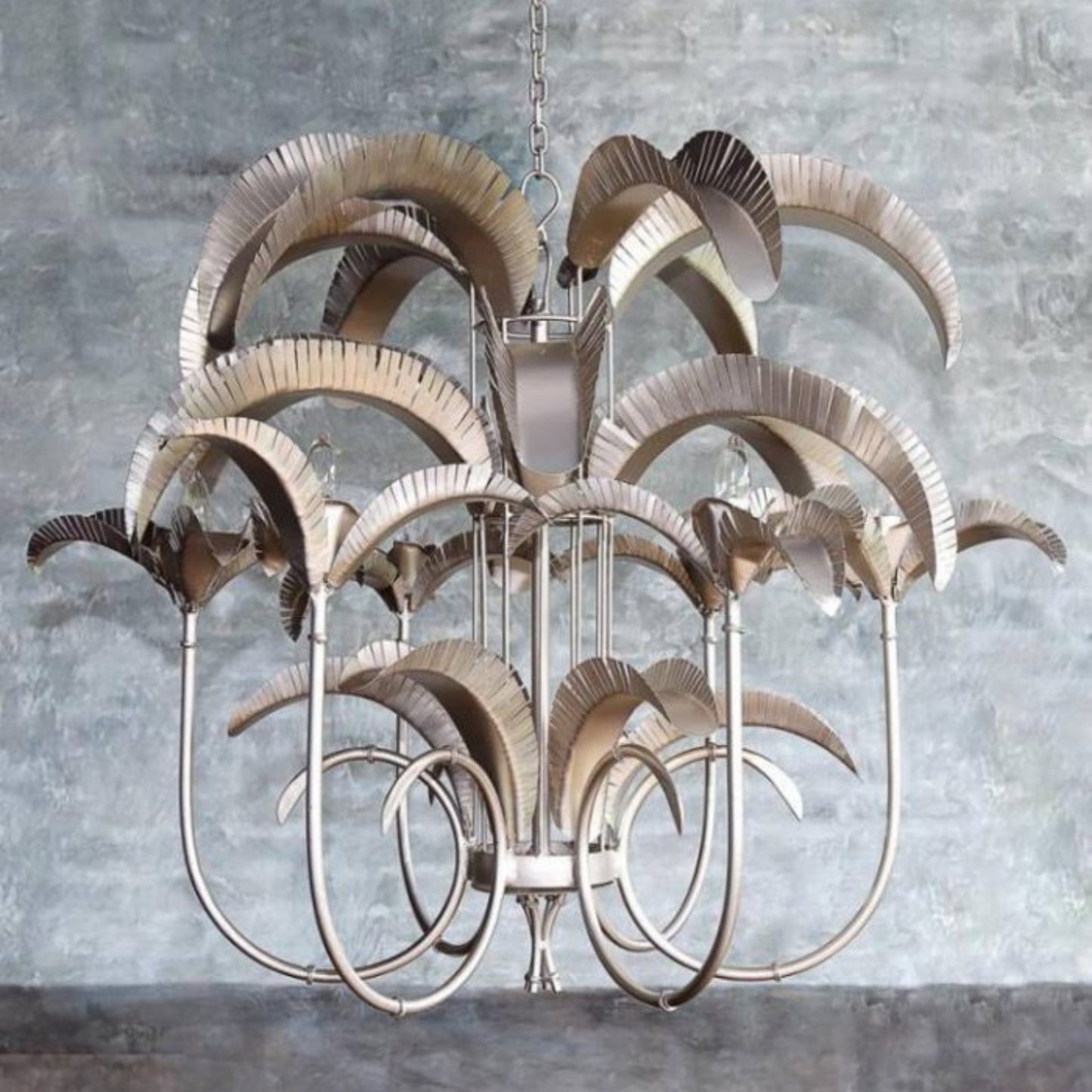 Cayman Island Palm Large Chandelier Chandelier Gypset Cargo Pewter Large