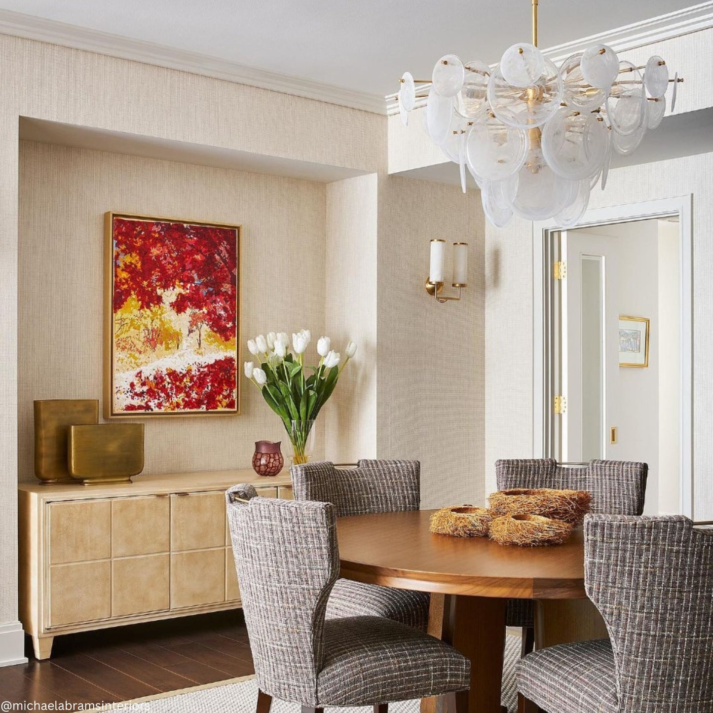 AERIN Loire Gold Large Glass Chandelier Pendant Light Bloomingdales Lighting