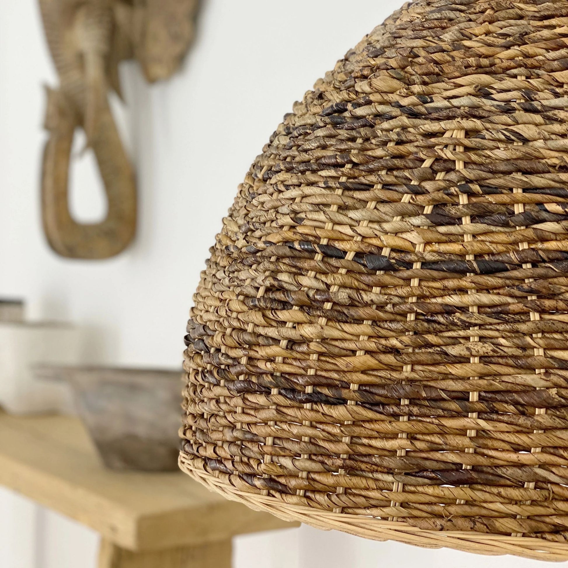 Agung Banana Fibre Dome Pendant Light Pendant Light Bisque Interiors