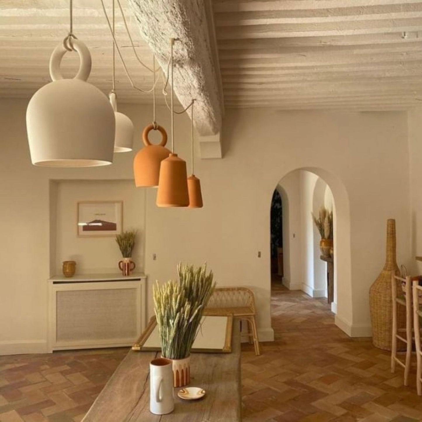 Calo Handmade Bell Clay Pendant Light Pendant Light Klaylife