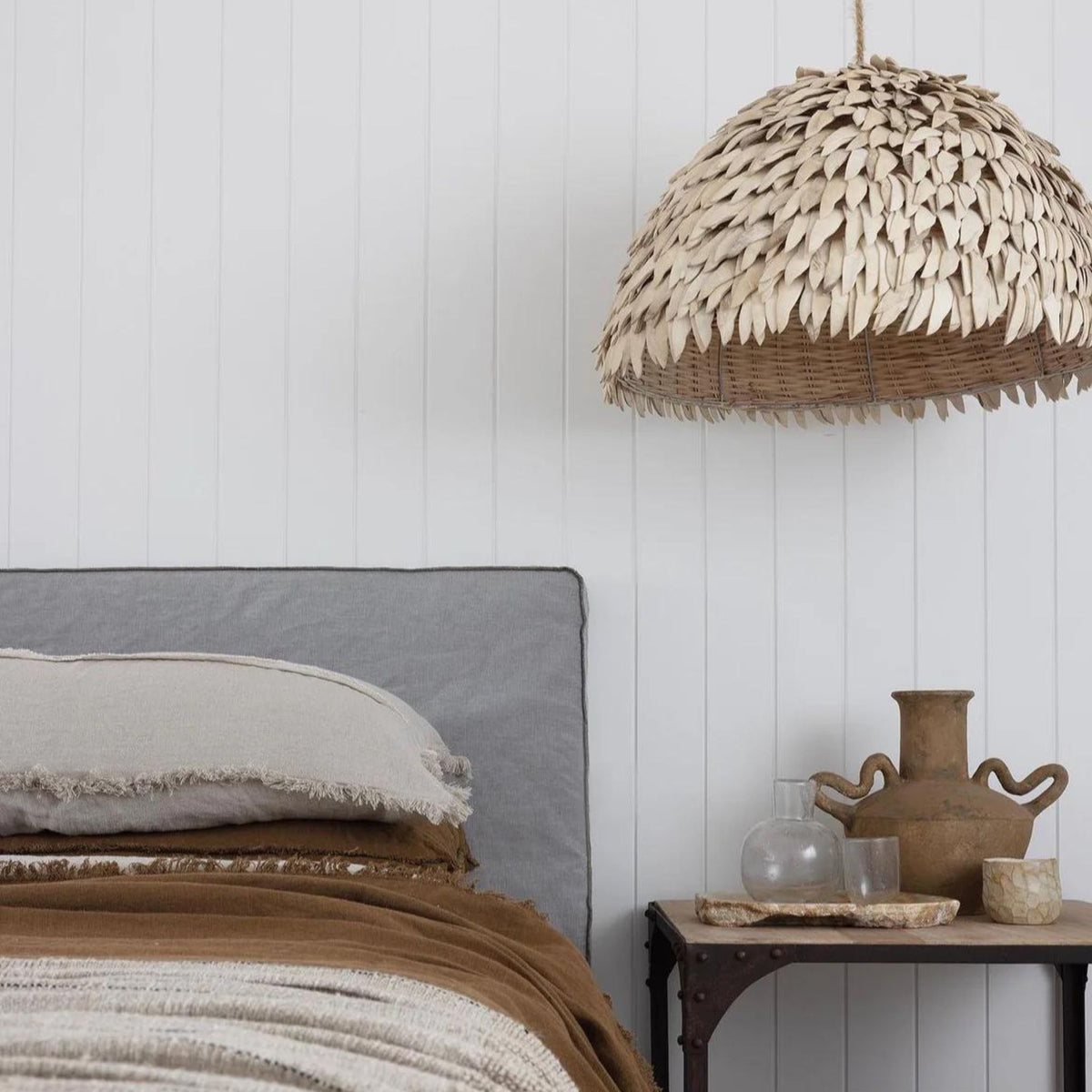 Sade Large Coconut Thin Dome Pendant Light Pendant Light Bisque Interiors