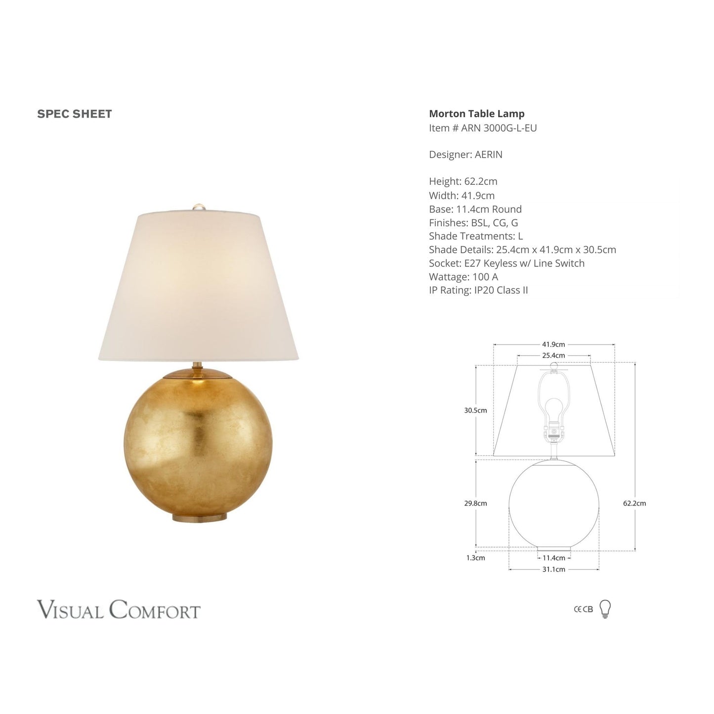 AERIN Morton Glass Table Lamp - Gild Table Lamp Bloomingdales Lighting