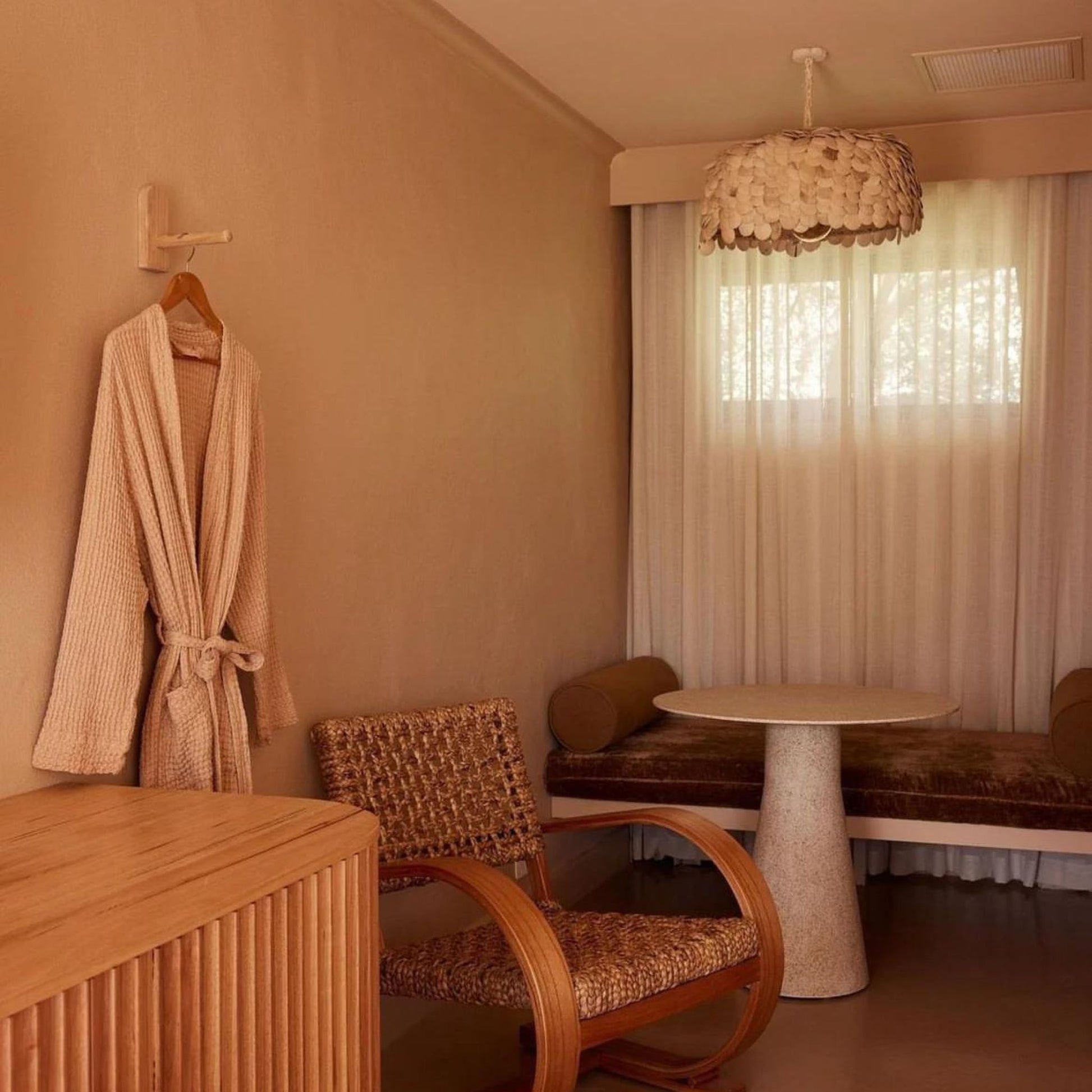 Senna Large Coconut Dome Disc Pendant Light Pendant Light Bisque Interiors