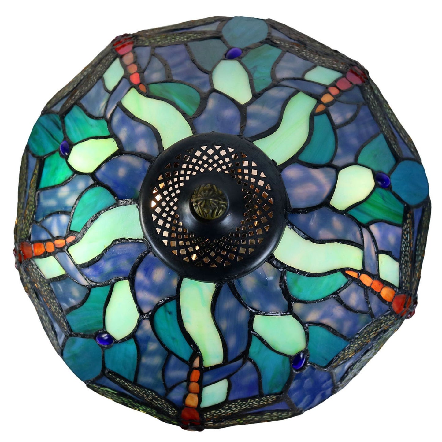 Annika Blue Dragonfly Stained Glass Table Lamp Table Lamp G&G Bros