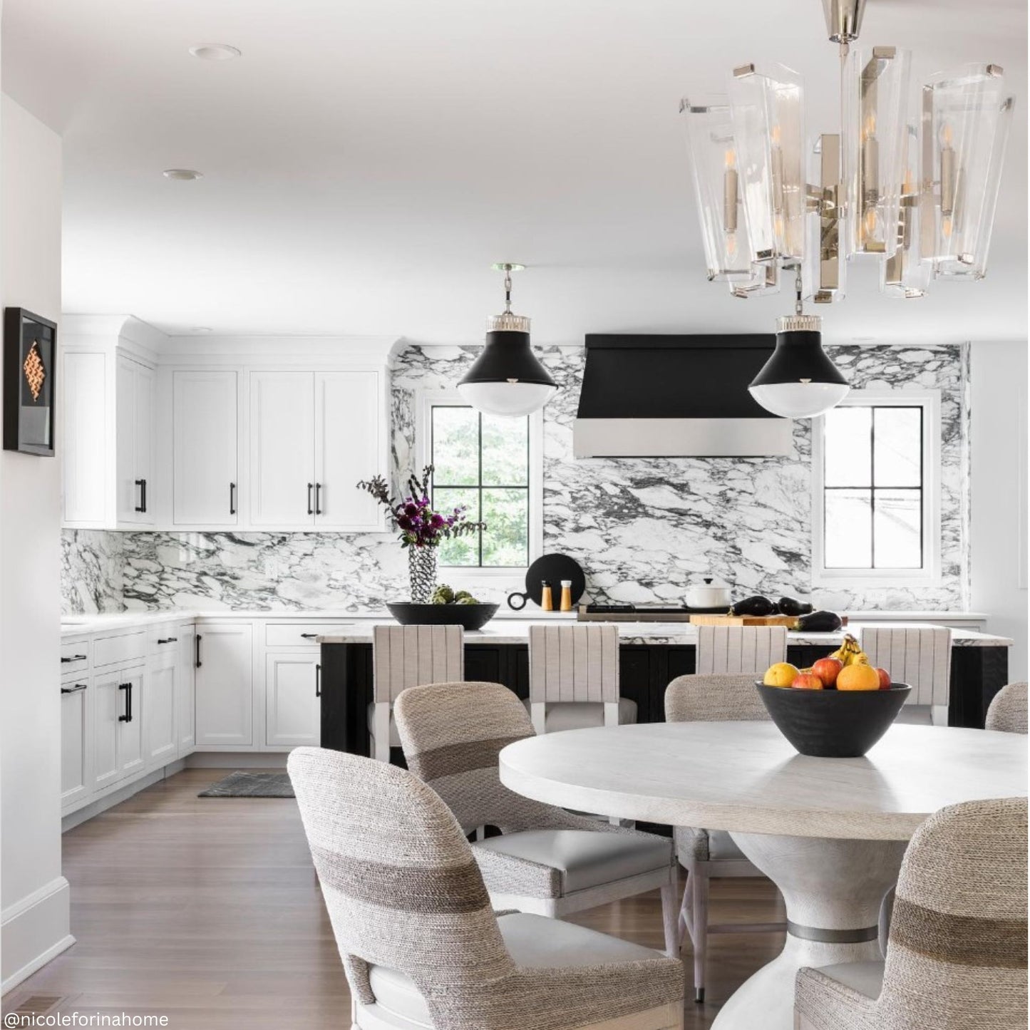 AERIN Alpine Medium Polished Nickel and Glass Chandelier Pendant Light Bloomingdales Lighting