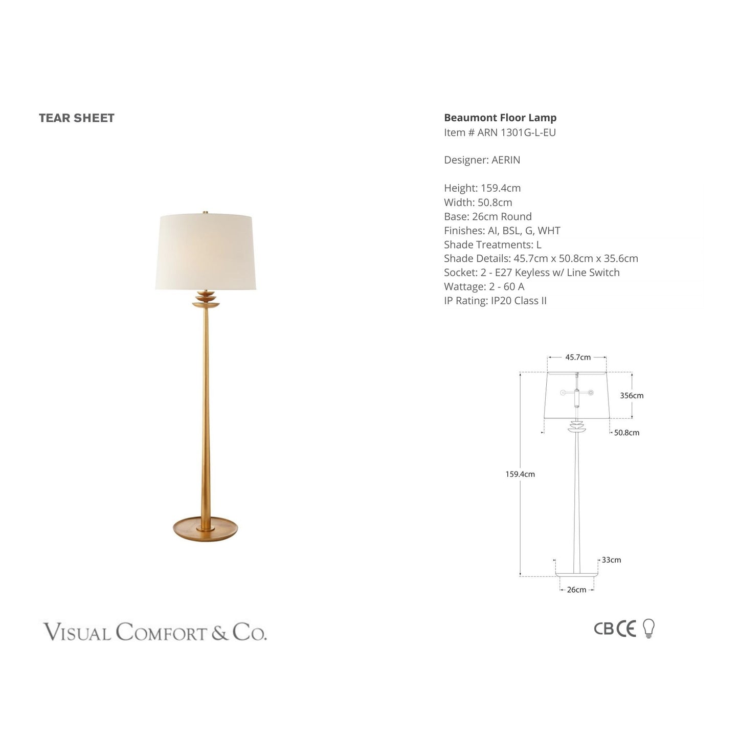 AERIN Beaumont Floor Lamp Floor Lamp Bloomingdales Lighting