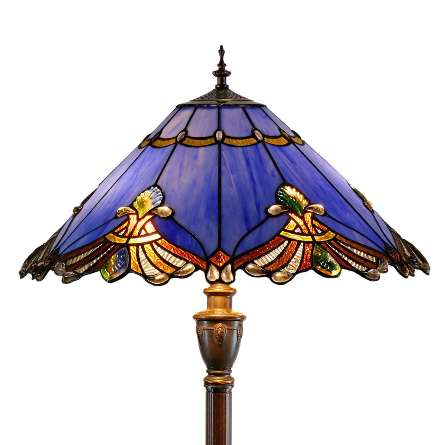 Benita Periwinkle Stained Glass Floor Lamp Floor Lamp G&G Bros