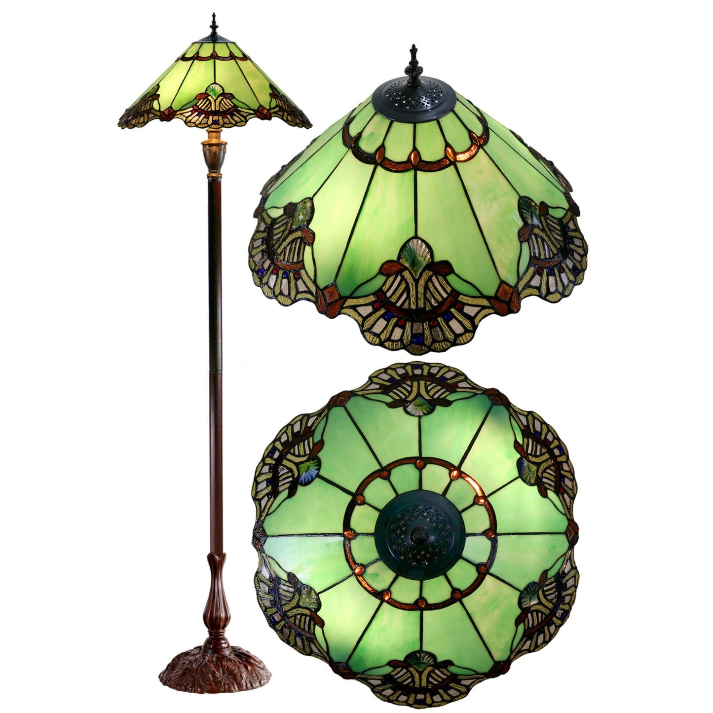 Benita Jade Stained Glass Floor Lamp Floor Lamp G&G Bros