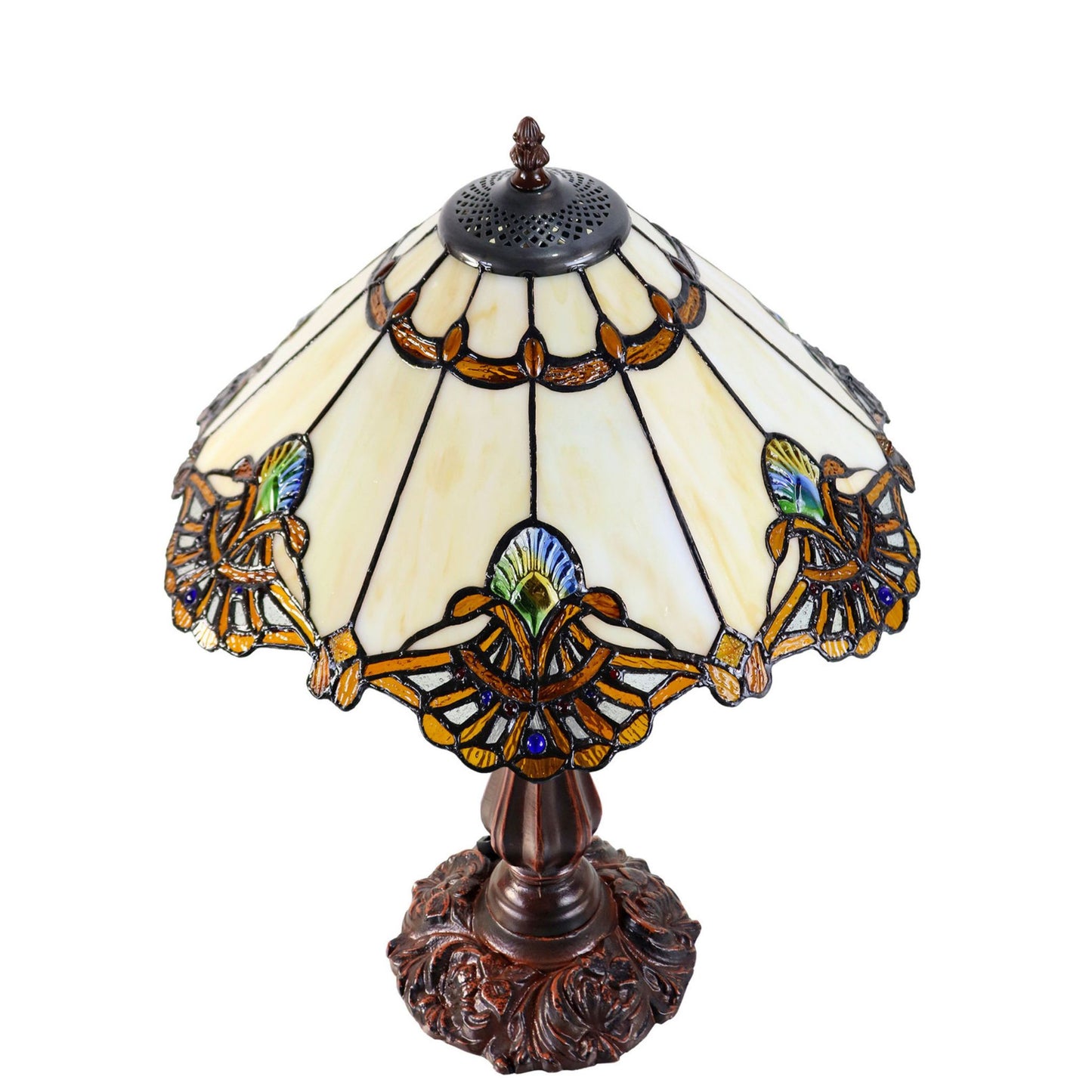 Benita Beige Stained Glass Table Lamp Table Lamp G&G Bros